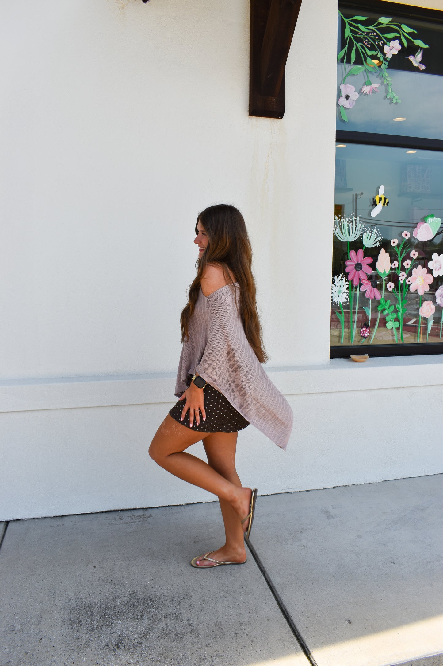 Lilia Asymmetrical Knit Poncho Top