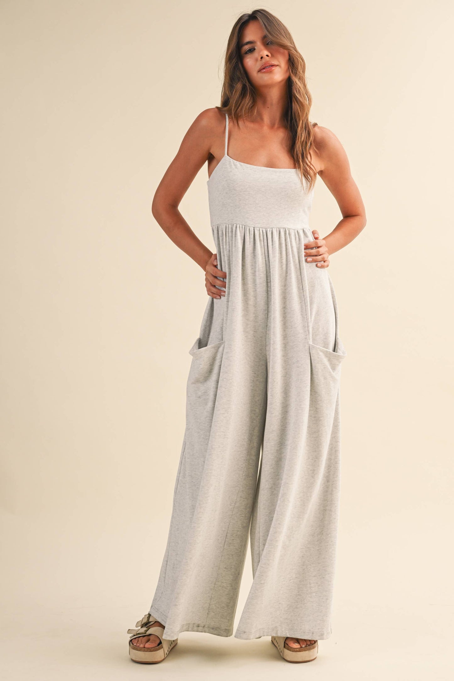Strappy Empire Waist Wide Leg Jumpsuit
