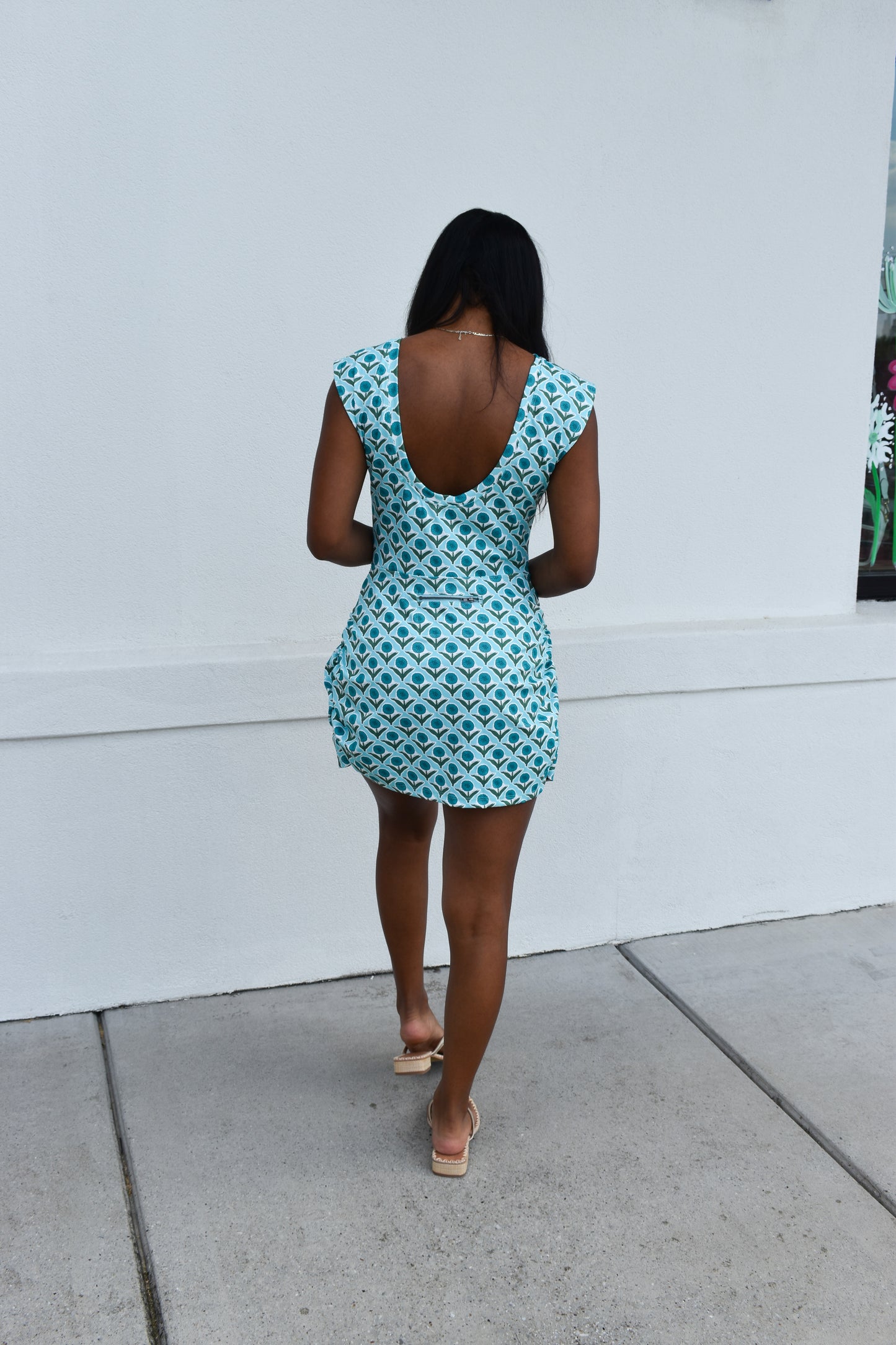 Bold Retro Floral Print Built In Shorts Dress