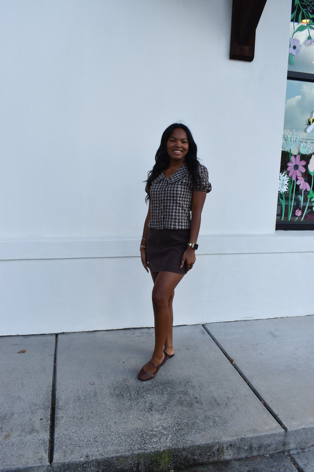 Tailored High-Rise A-Line Mini Skort