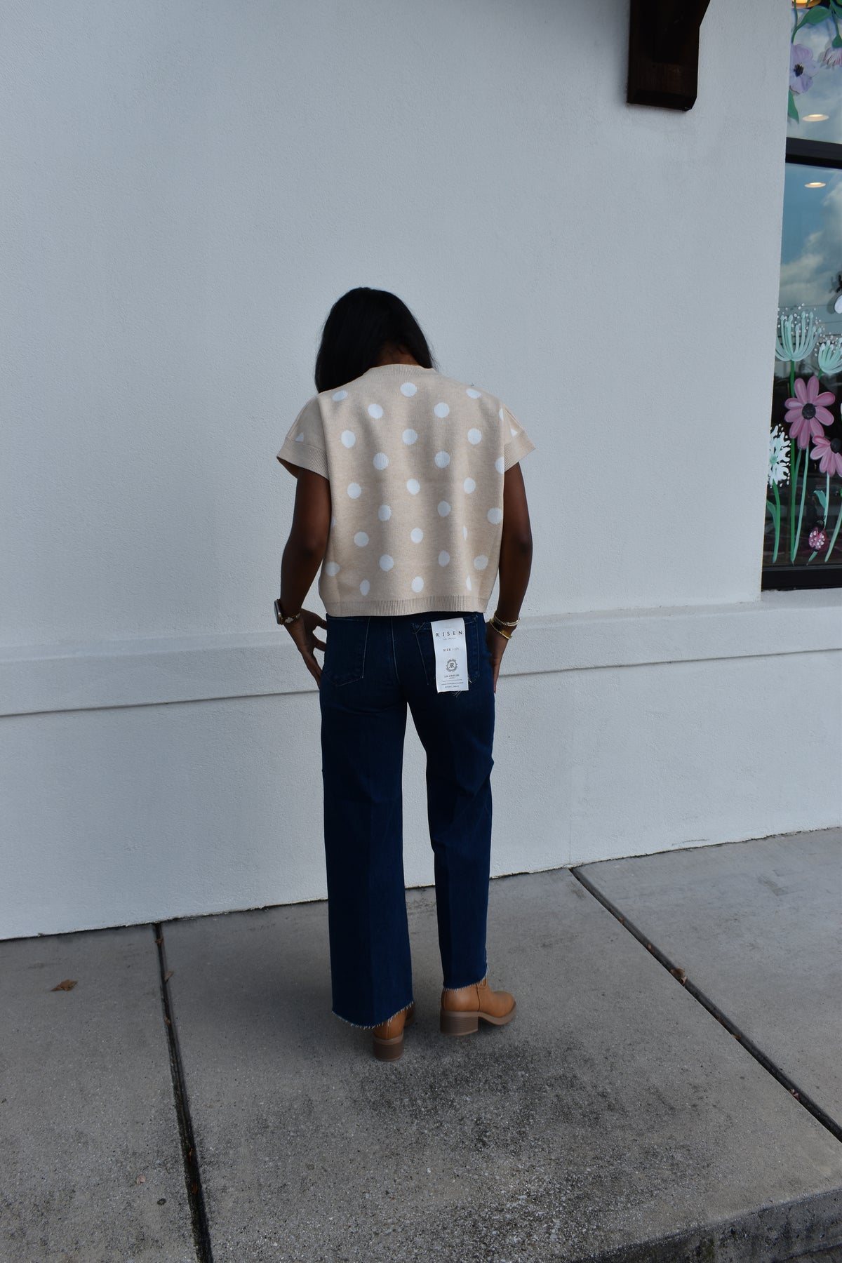 Polka Dot Knit Sleeveless Top