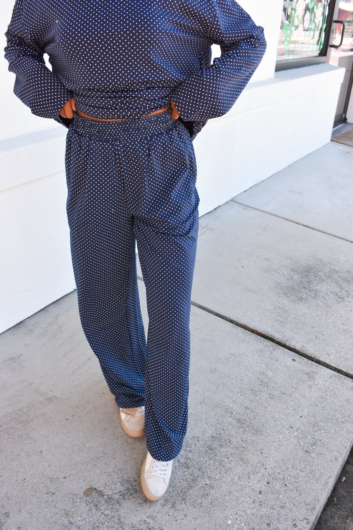 Navy Blue Polka Dot Loungewear Pants