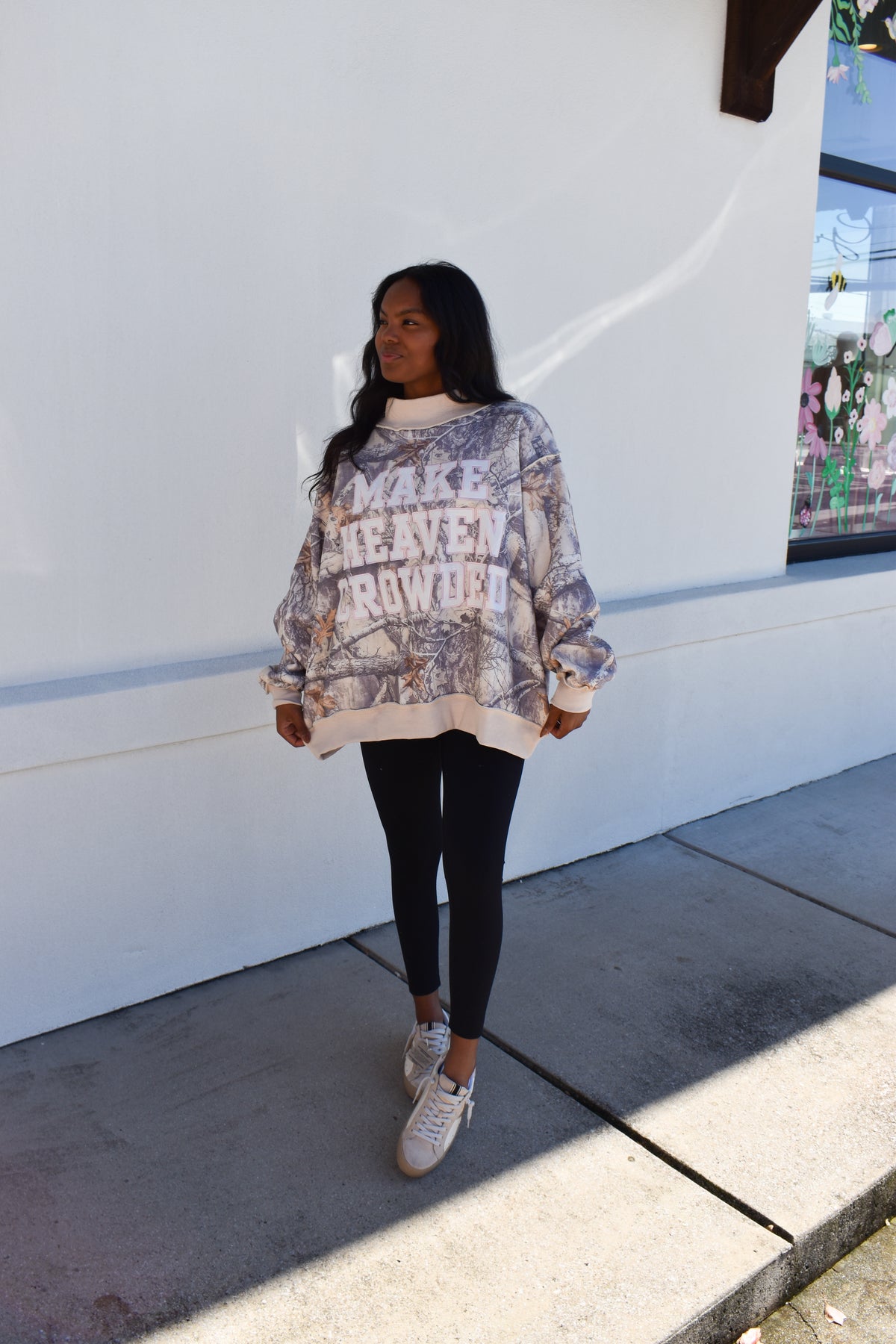 Camo Appliqué Embroidery Mockneck