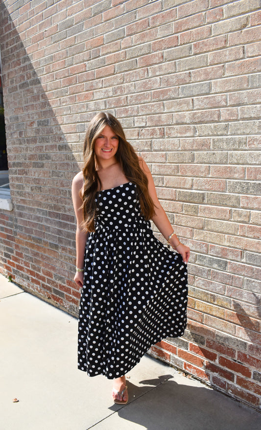 Rachel Polka Dot Midi Dress
