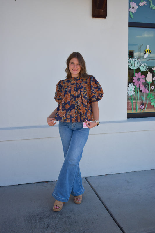 Zoey Floral Puff Sleeve Blouse