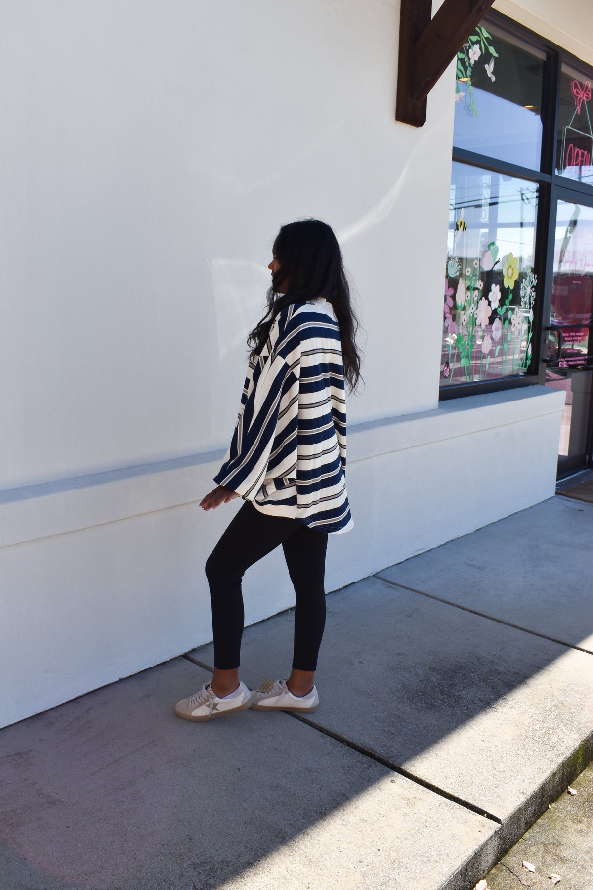 Striped Oversized Crewneck Top