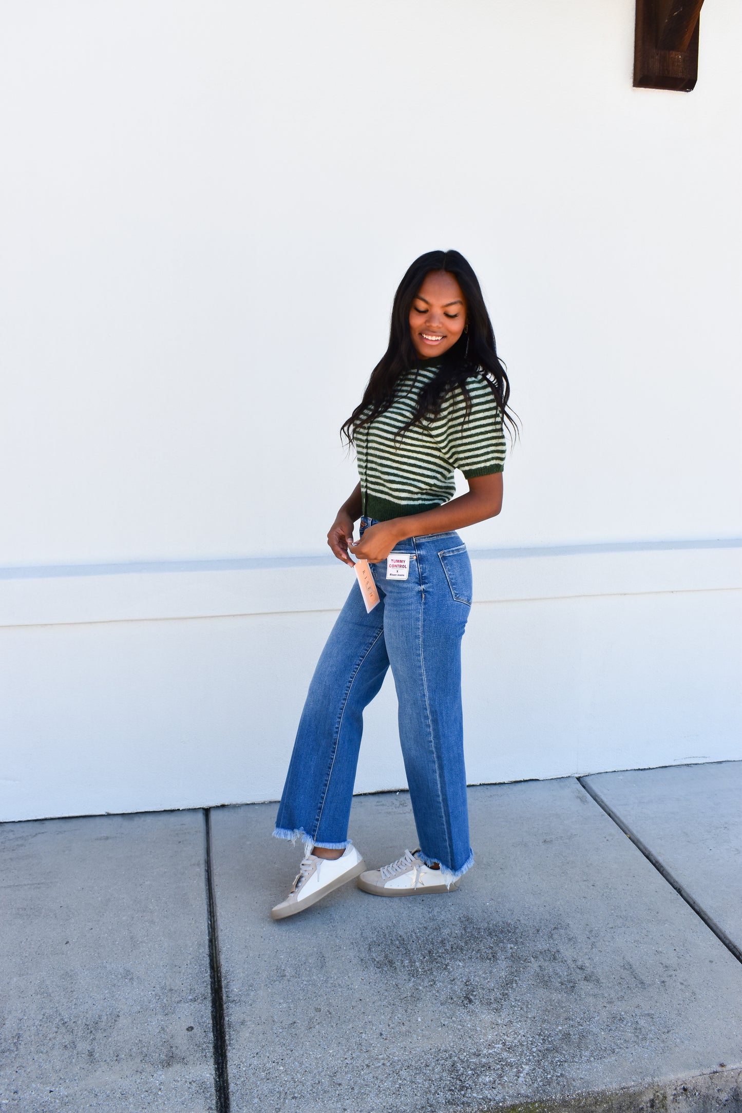 Puff Short Sleeve Stripe Cardi