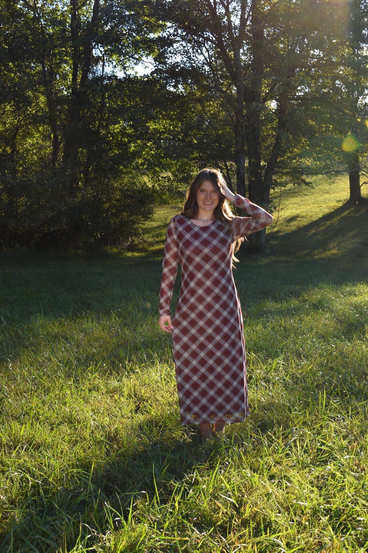 The Willow Plaid Maxi Dress