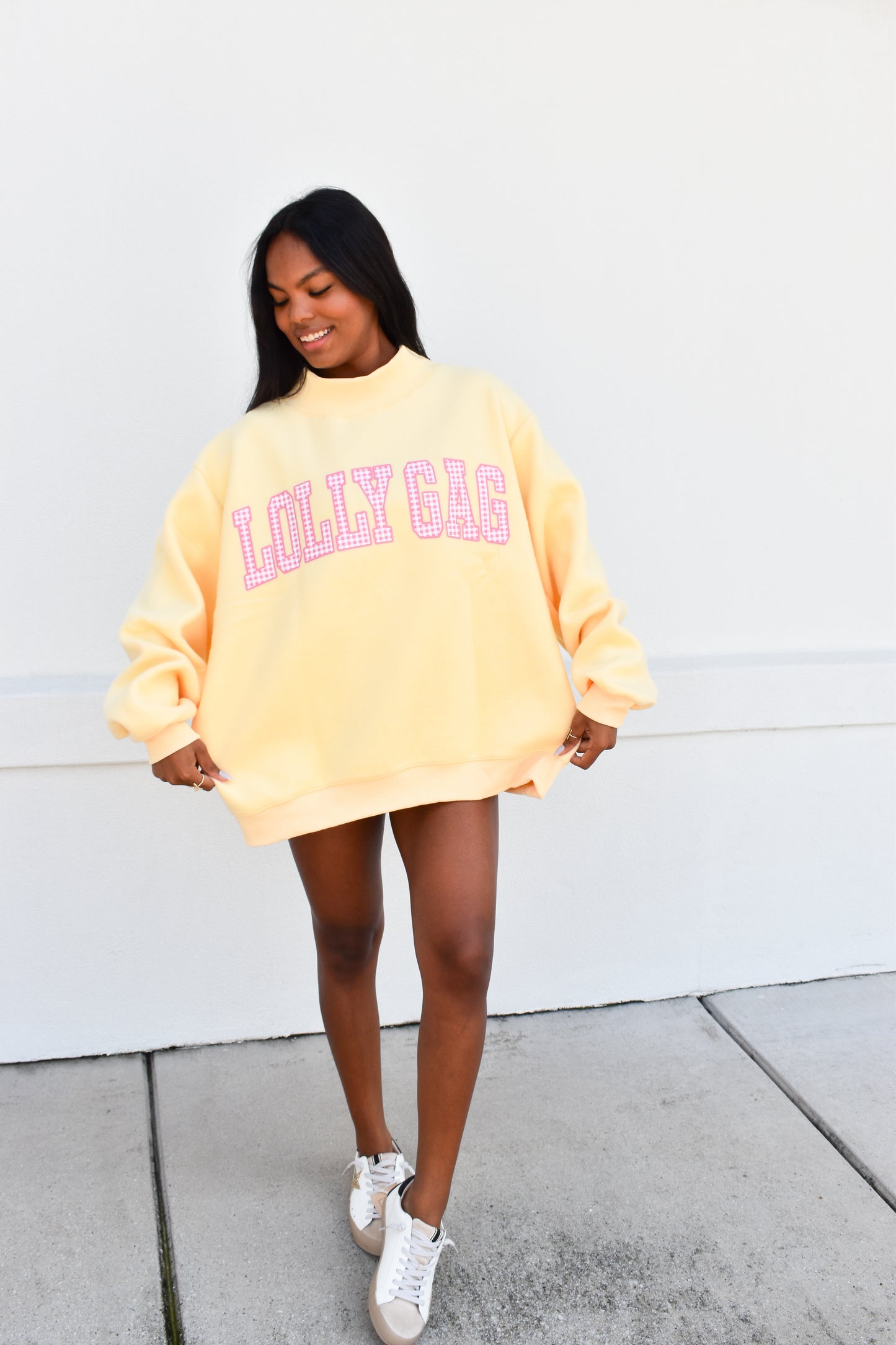 'DILLY DALLY & LOLLY GAG' Reversible Mockneck