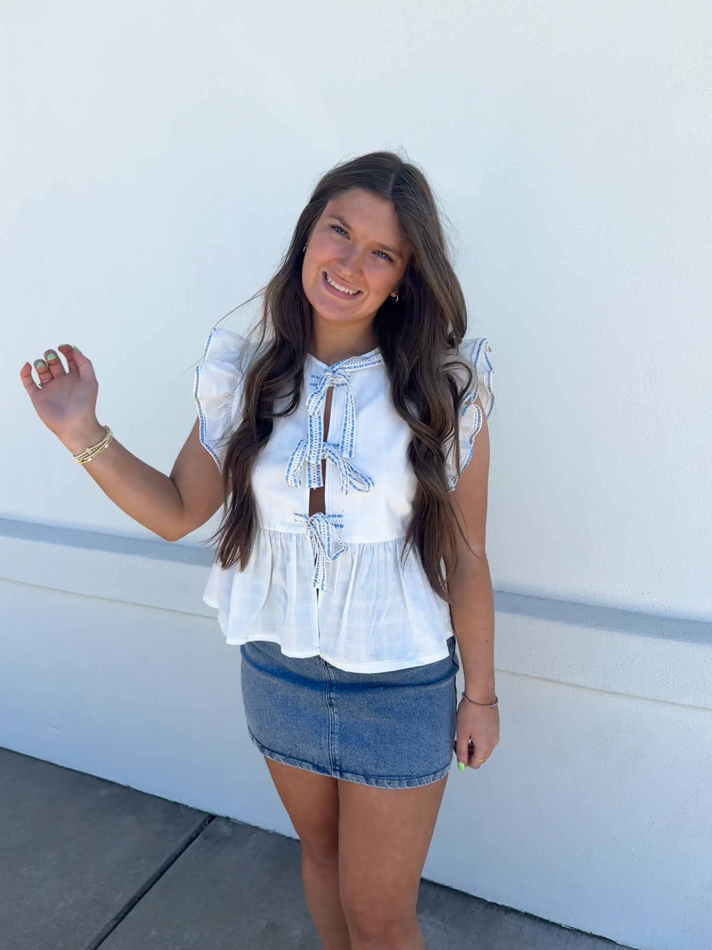 Ann Lace Trim Top