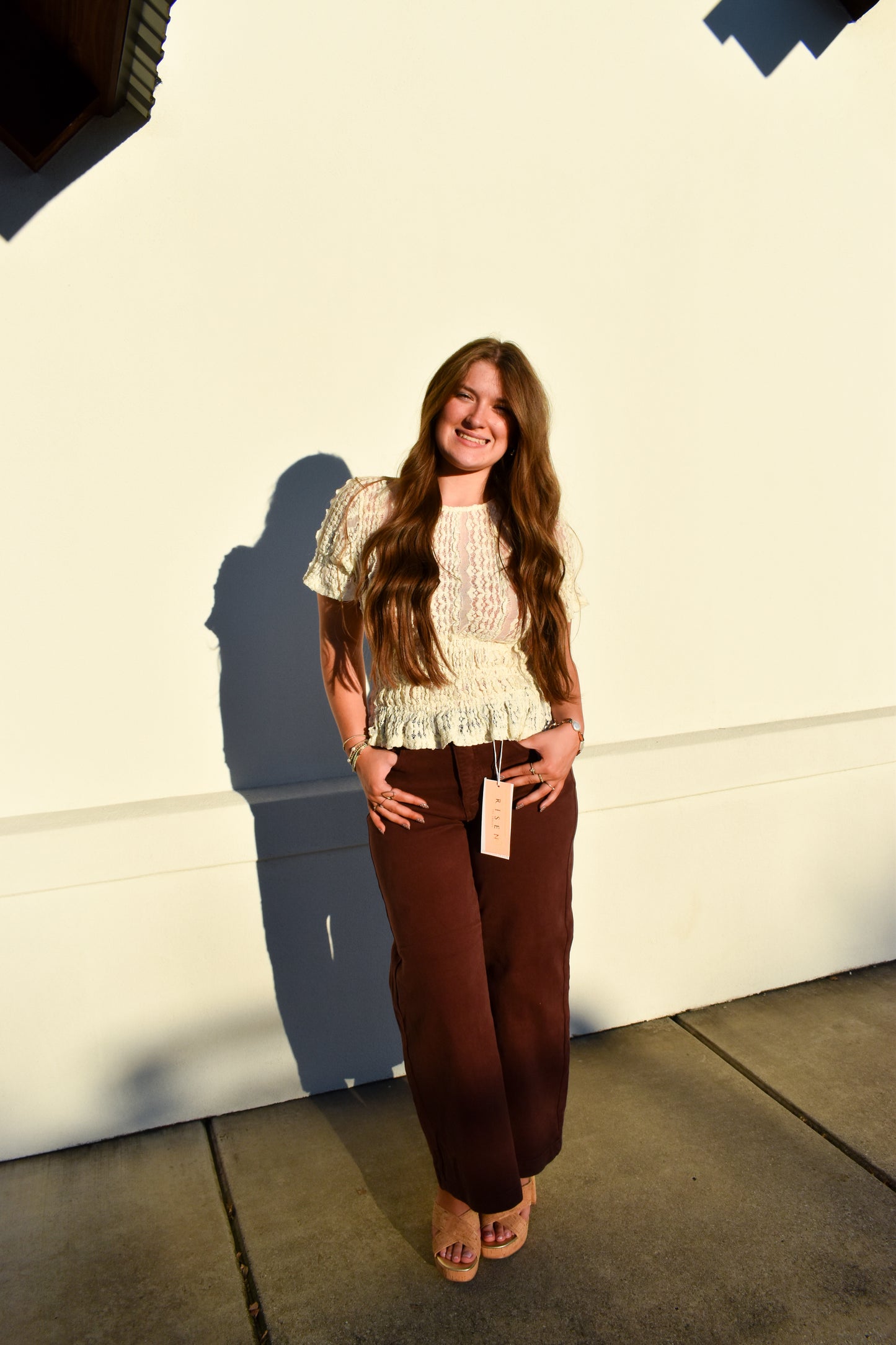 Risen Chocolate High Rise Pants