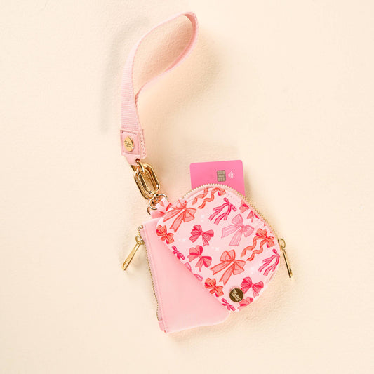 Dynamic Duo Pouch Wristlet: Blushing Bows