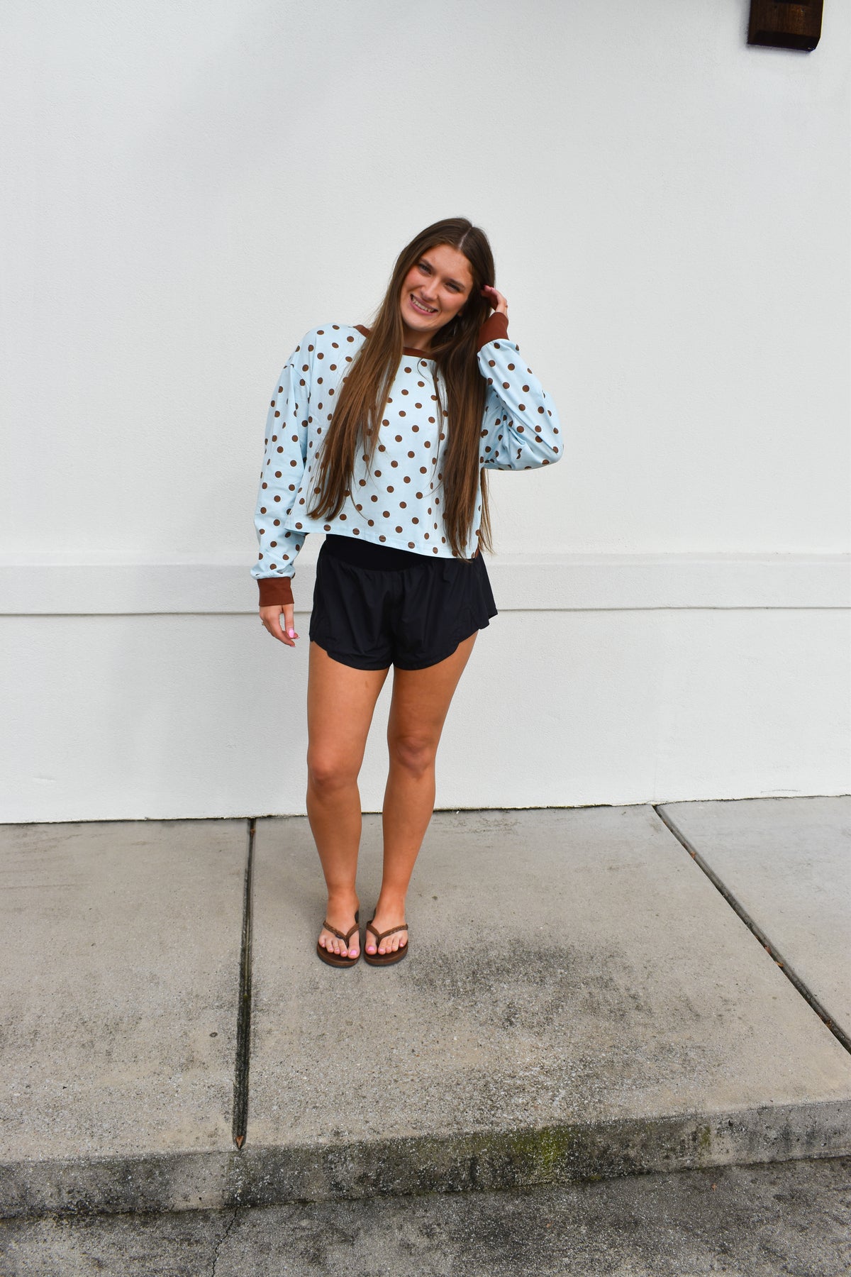Polka Dot Top W/ Back Cutout