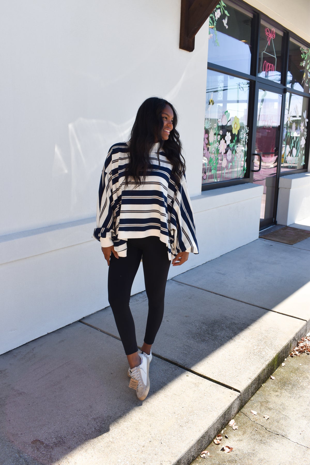 Striped Oversized Crewneck Top
