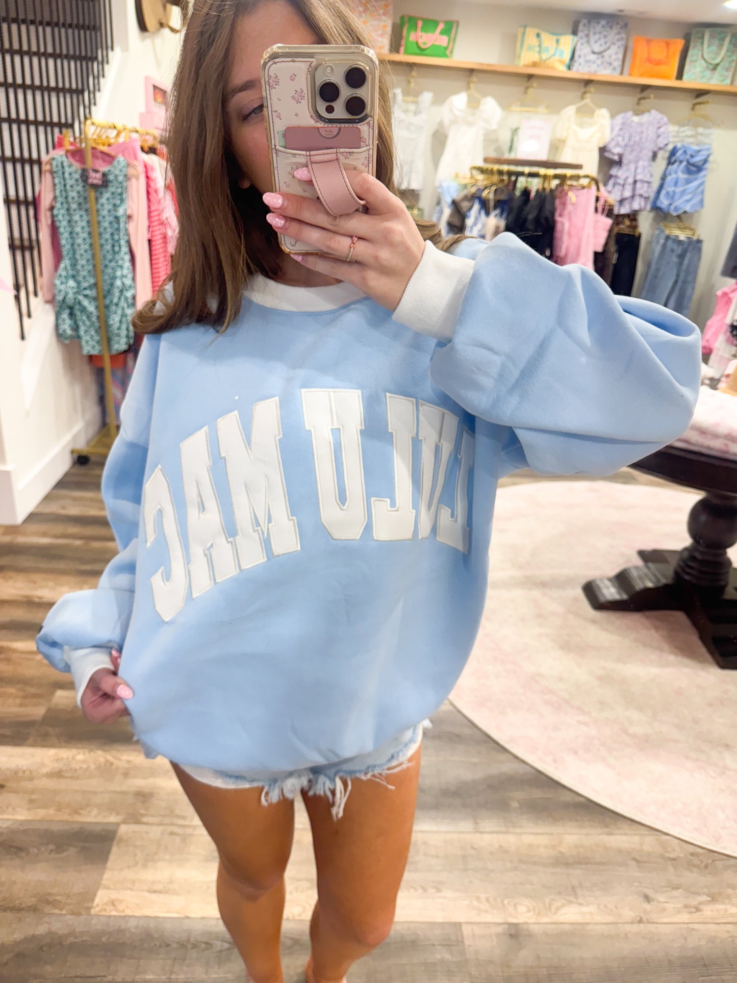 Lulu Mac Color Block: Light Blue/White