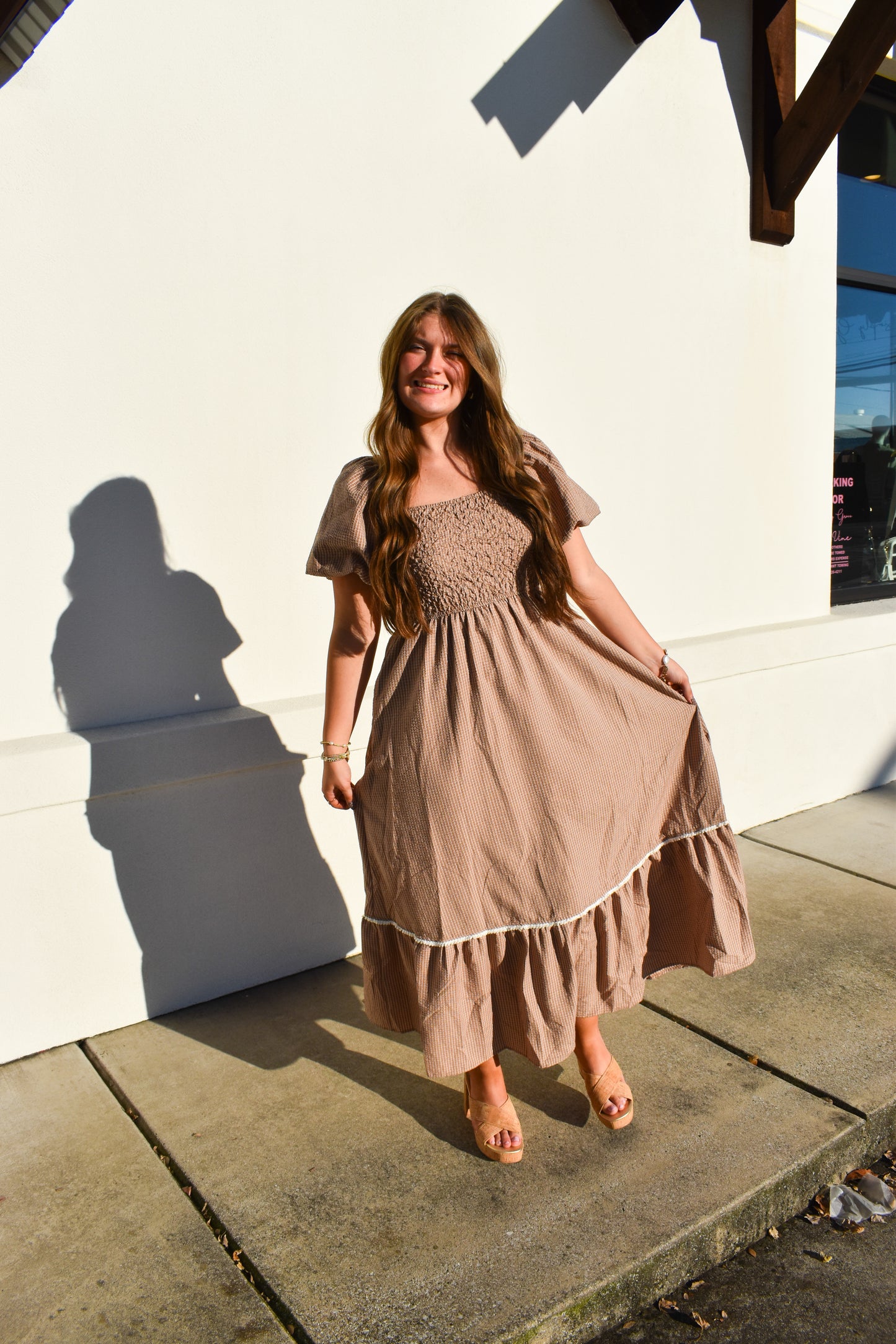 Amber Smocked Bubble Maxi Dress