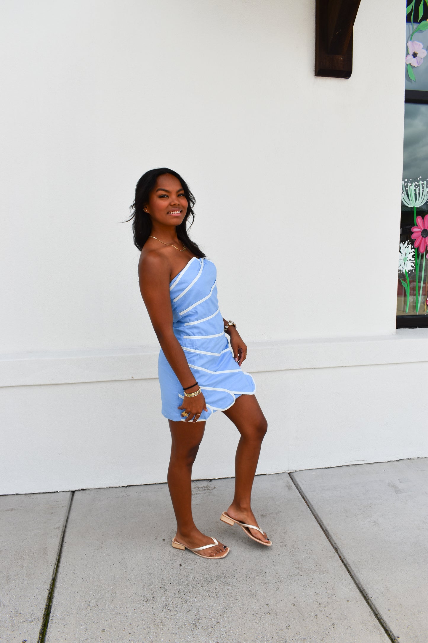 Scallop Seas Mini Dress