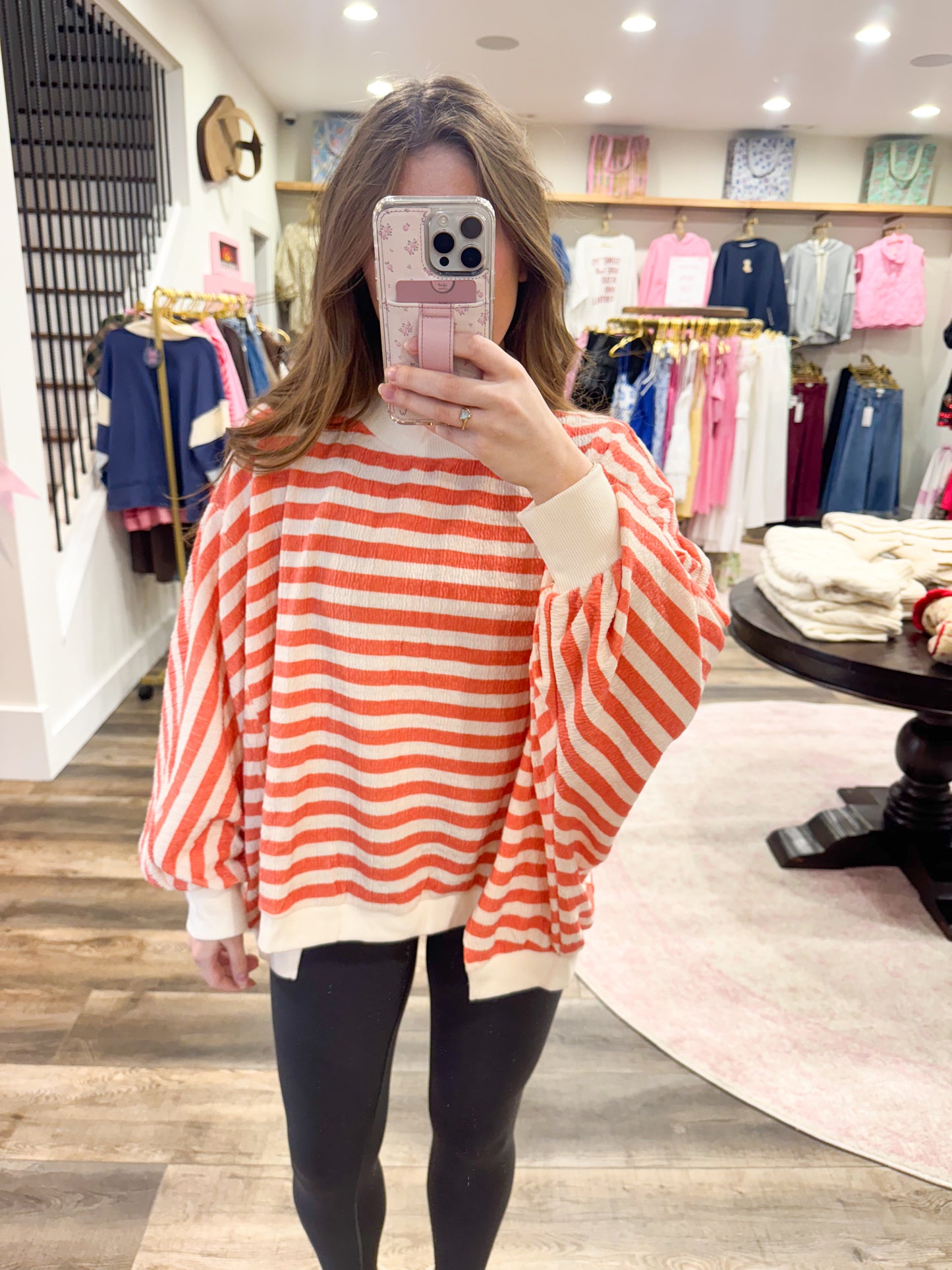 Stripe Oversized Mockneck