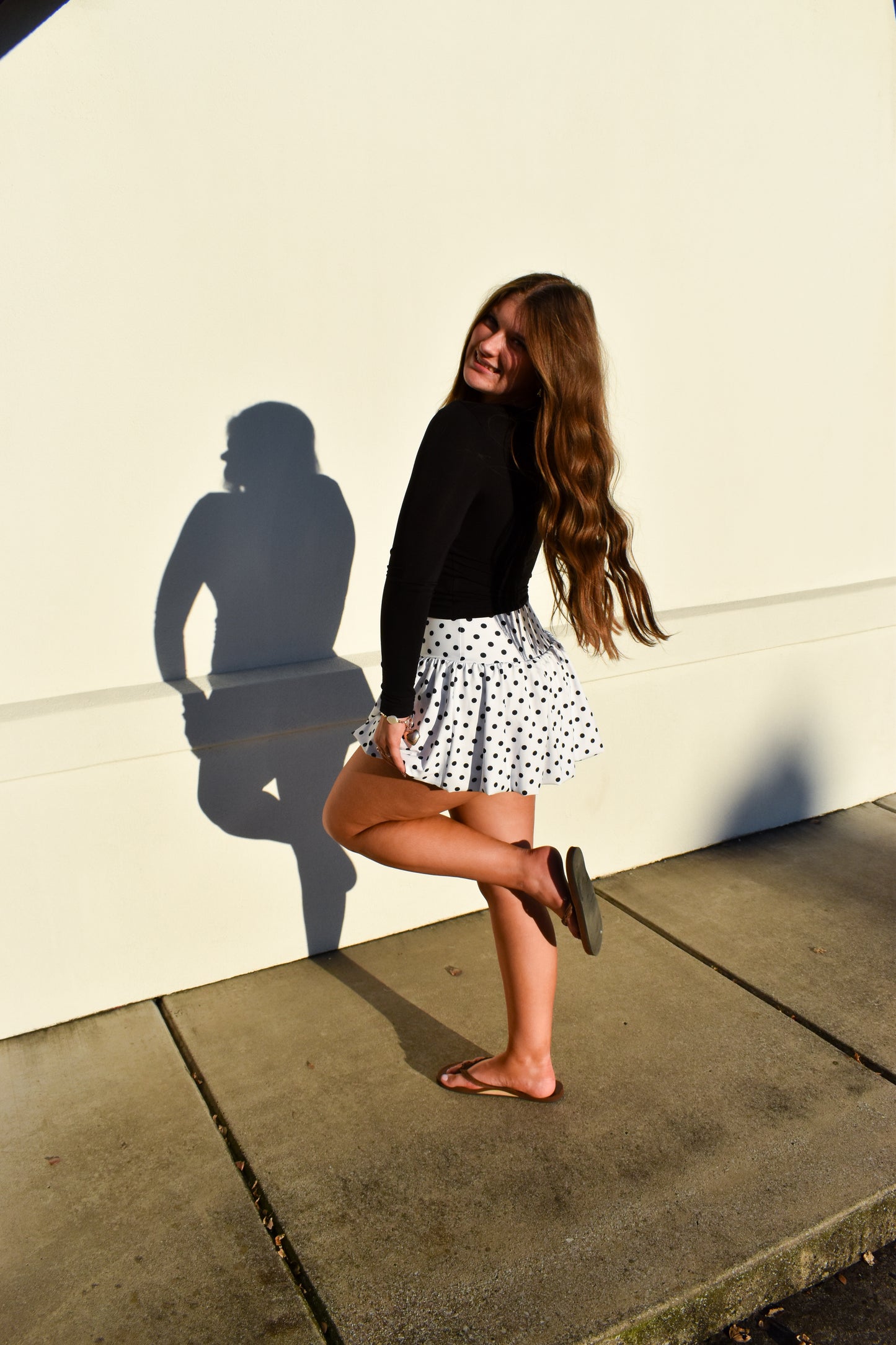 Polka Dot Print Bubble Skirt