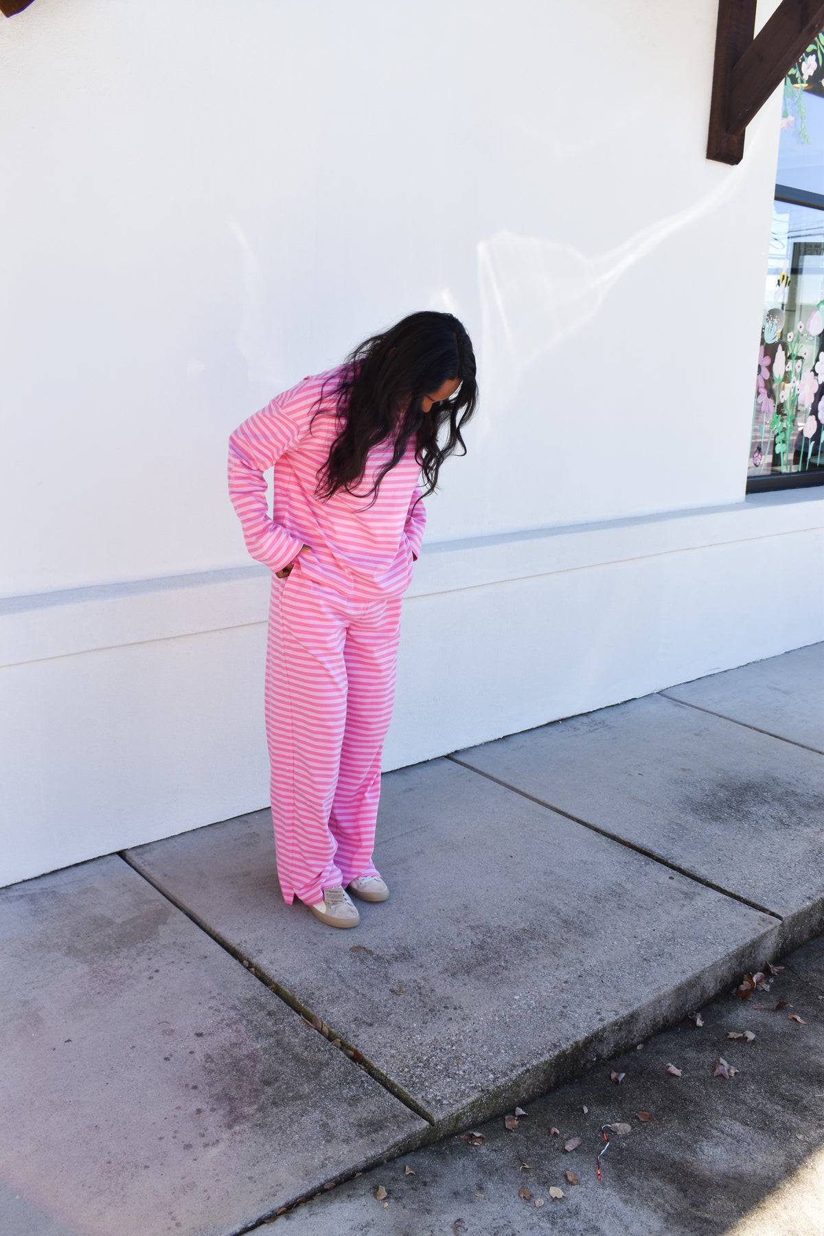 Hot Pink Striped Loungewear Pants