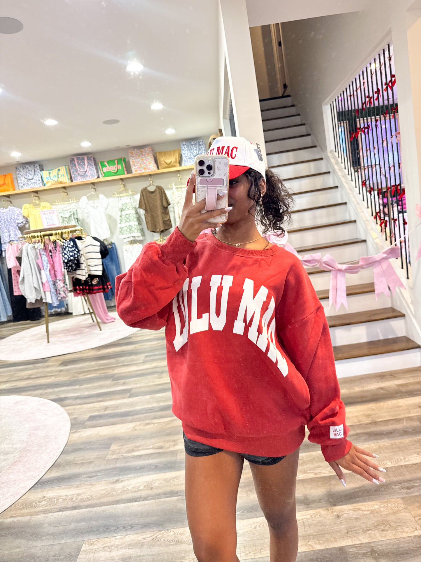 Lulu Mac Sweatshirt Crimson/White