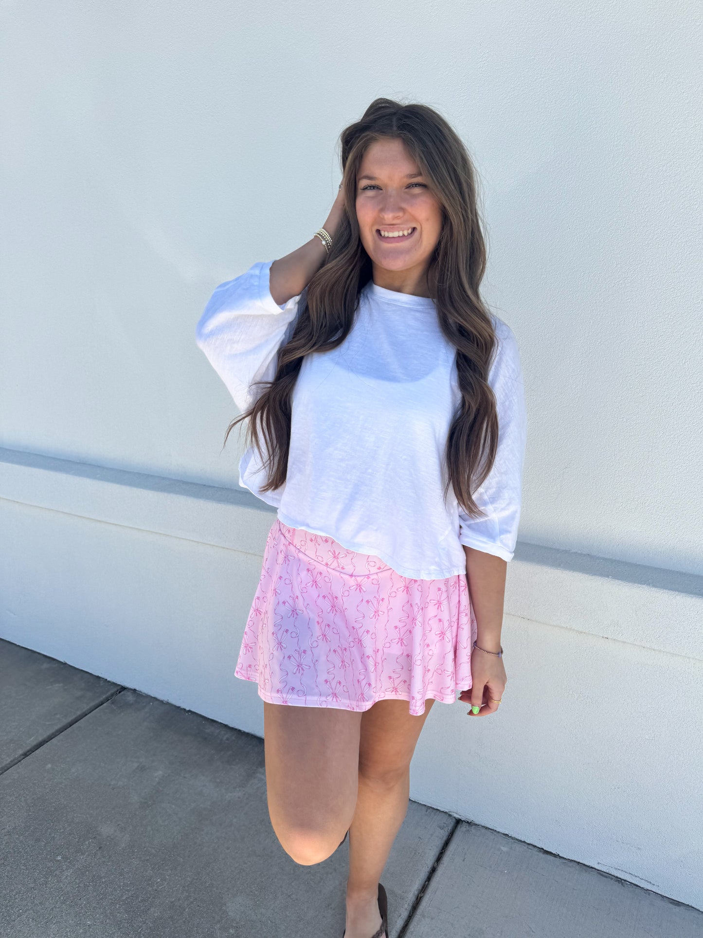 Pink Athletic Bow Skirt