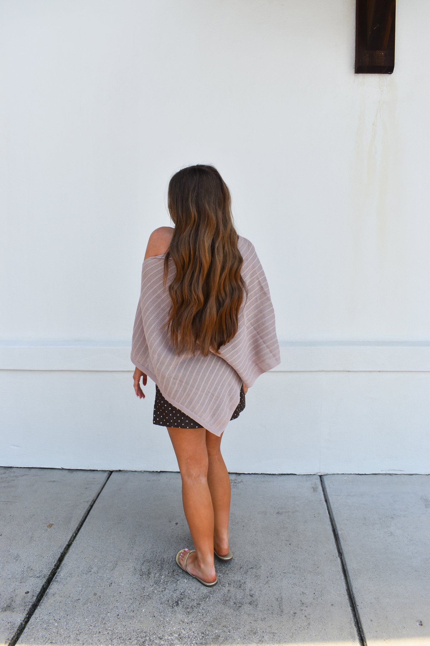 Lilia Asymmetrical Knit Poncho Top