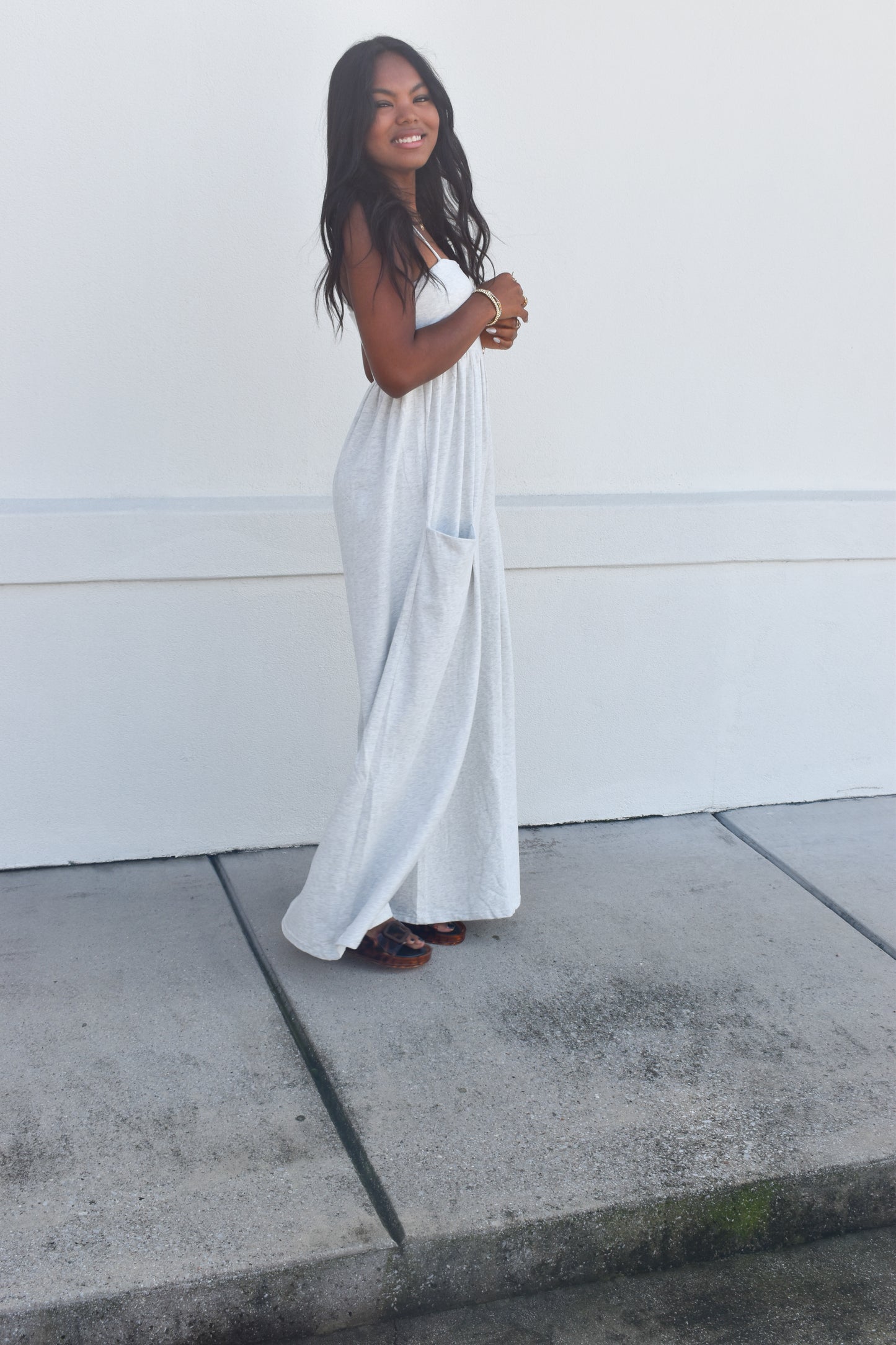 Strappy Empire Waist Wide Leg Jumpsuit