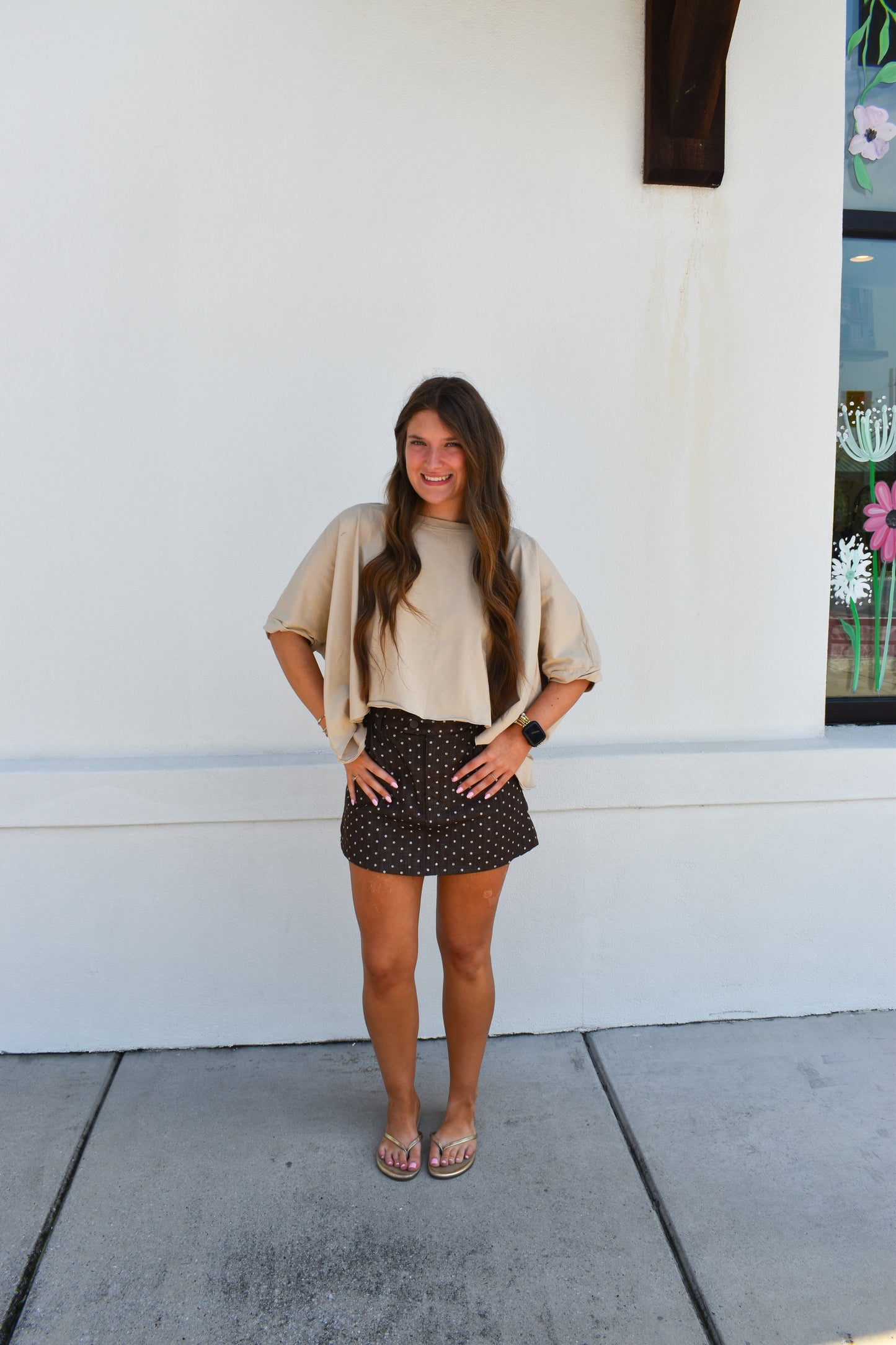 A-Line Polka Dot Utility Skirt