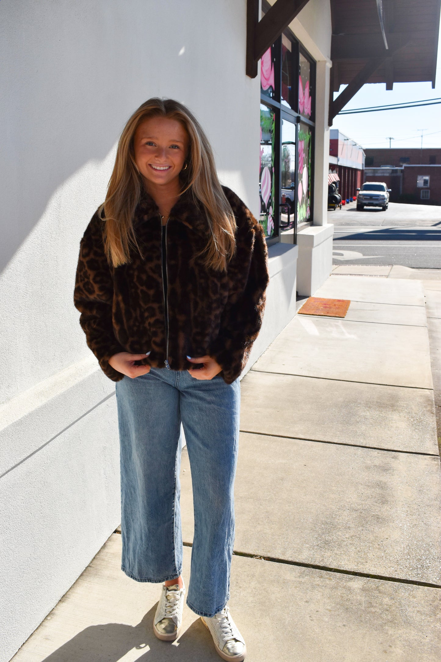 Collared Faux Fur Jacket