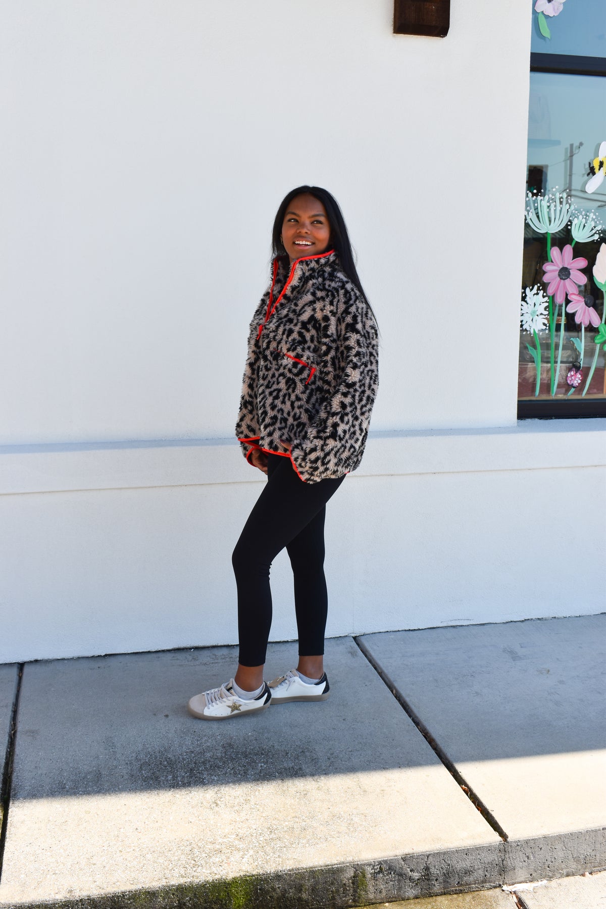 *12/30 PREORDER* Leopard Half Zip Front Pullover Jacket