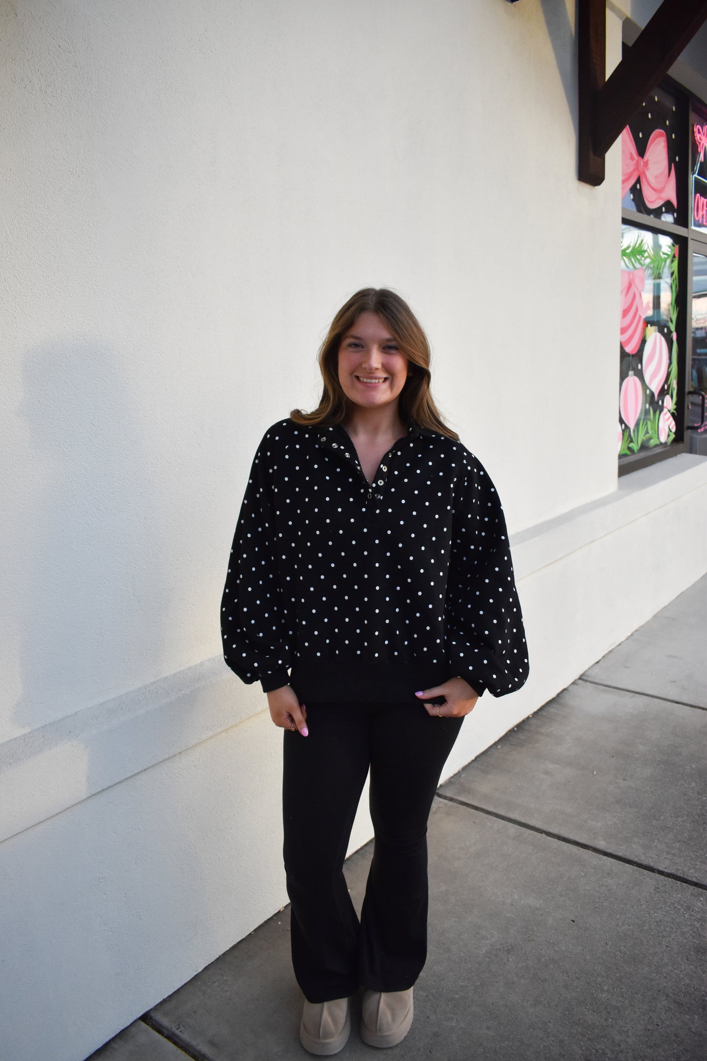 Polka Dot Piper Snap Button Sweater