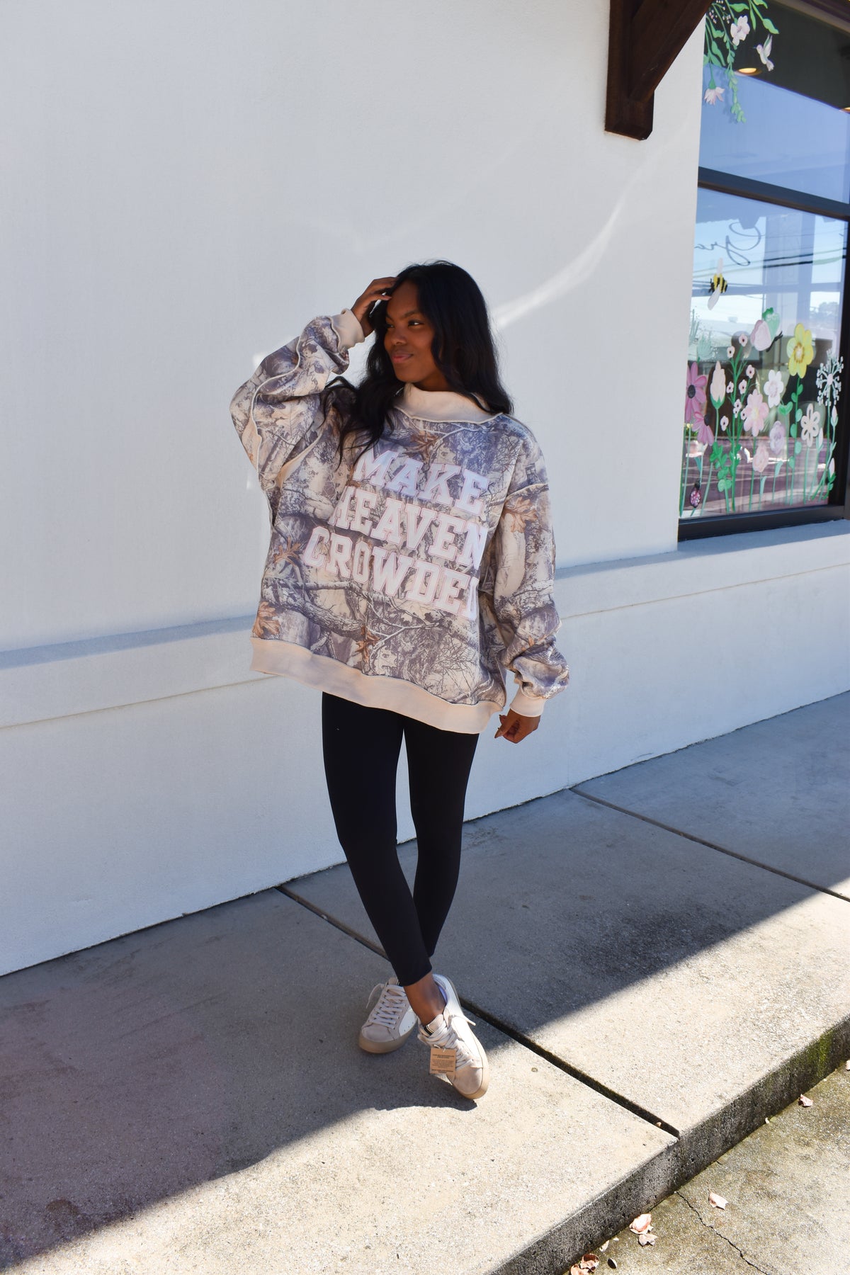 Camo Appliqué Embroidery Mockneck