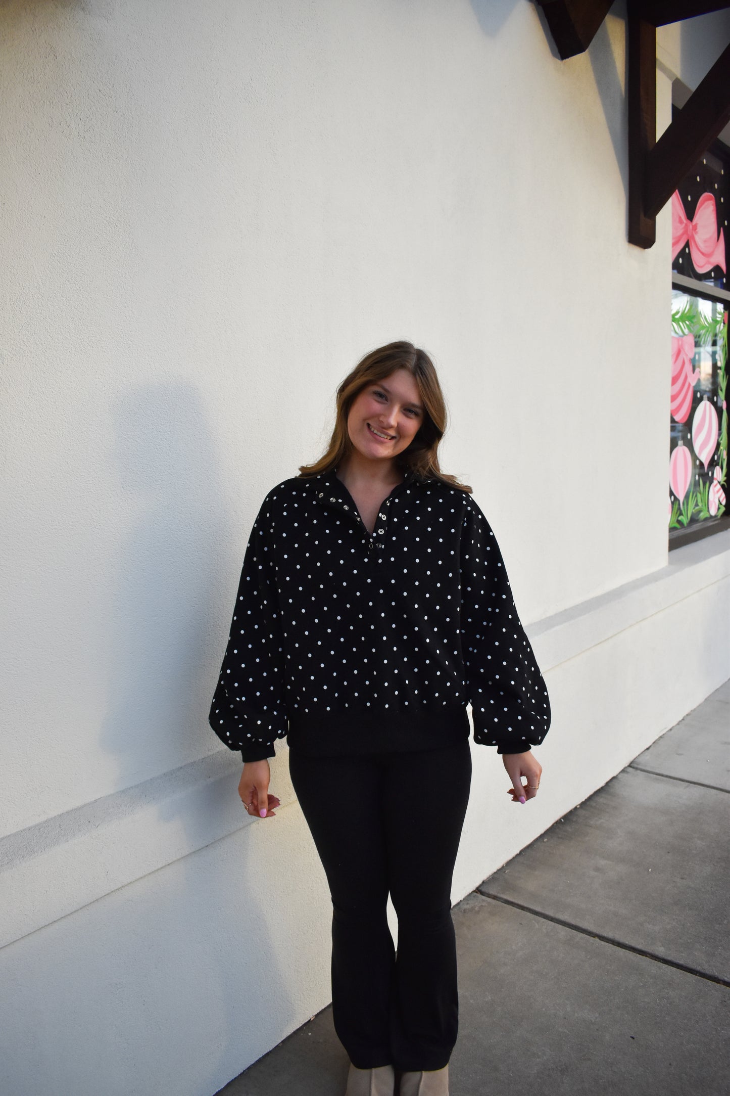 Polka Dot Piper Snap Button Sweater