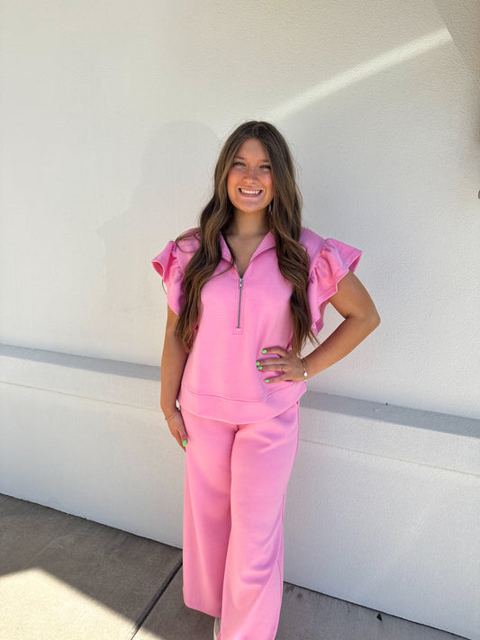 Scuba Top and Pants Set- Hibiscus