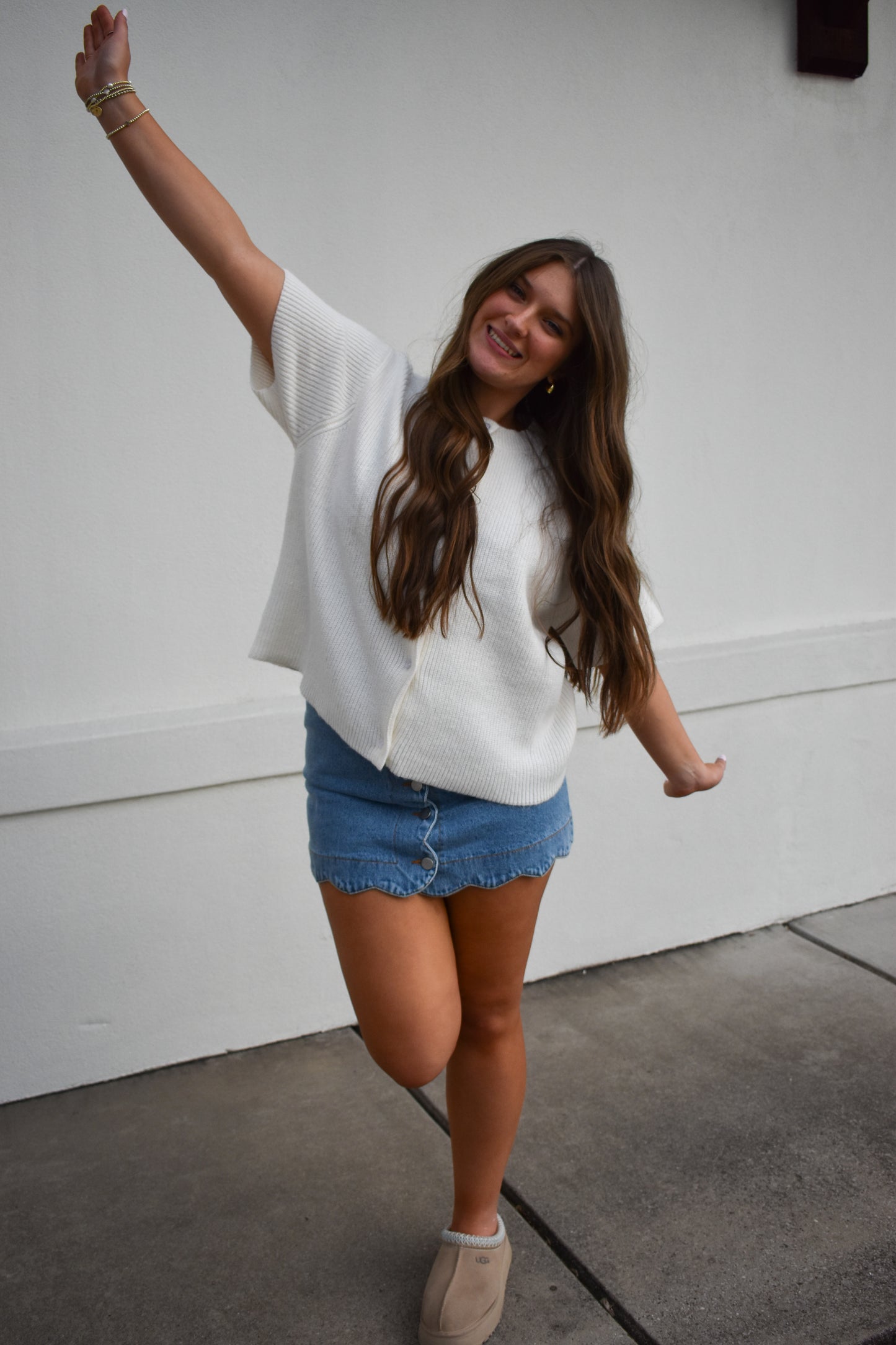 Round Neck Sweater Cardigan