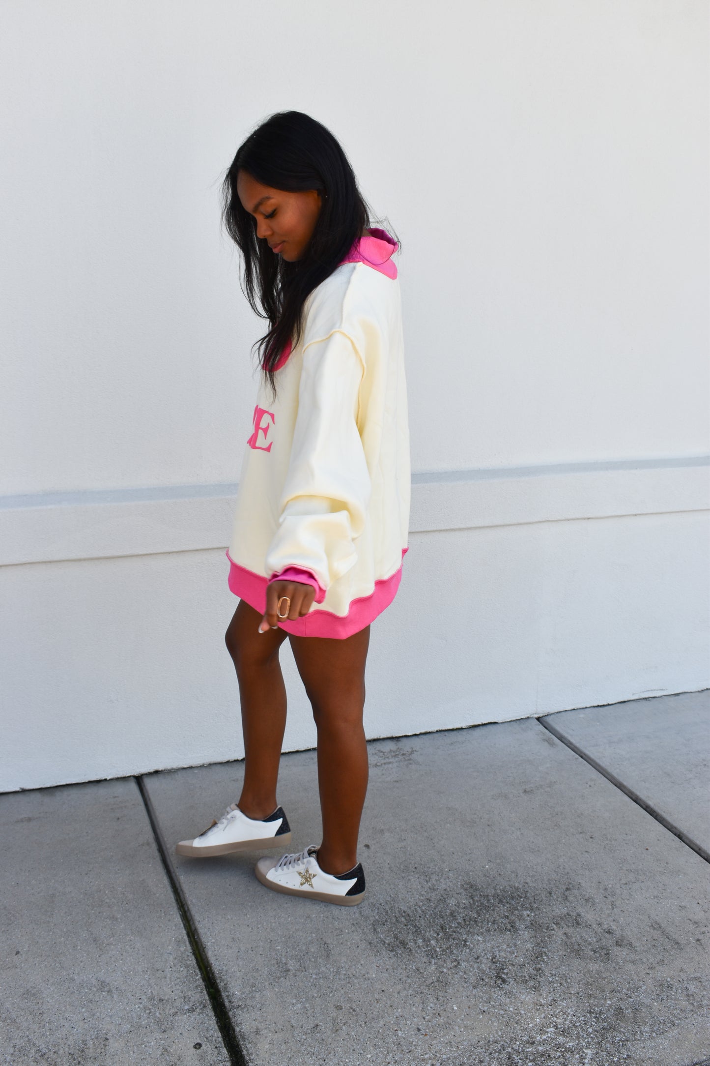 'SAVED BY GRACE' Puff Print Mockneck
