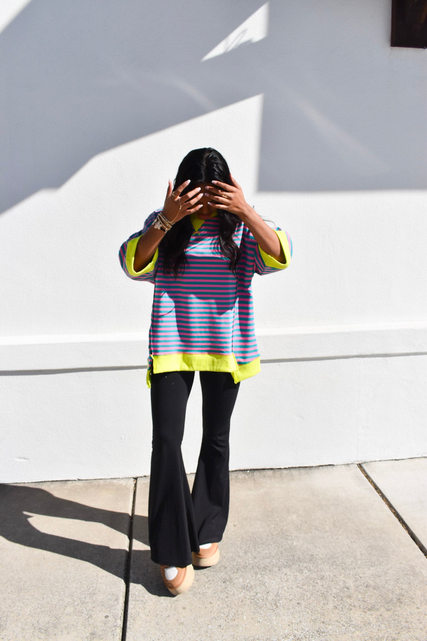 Seafoam/Pink Stripe Tee