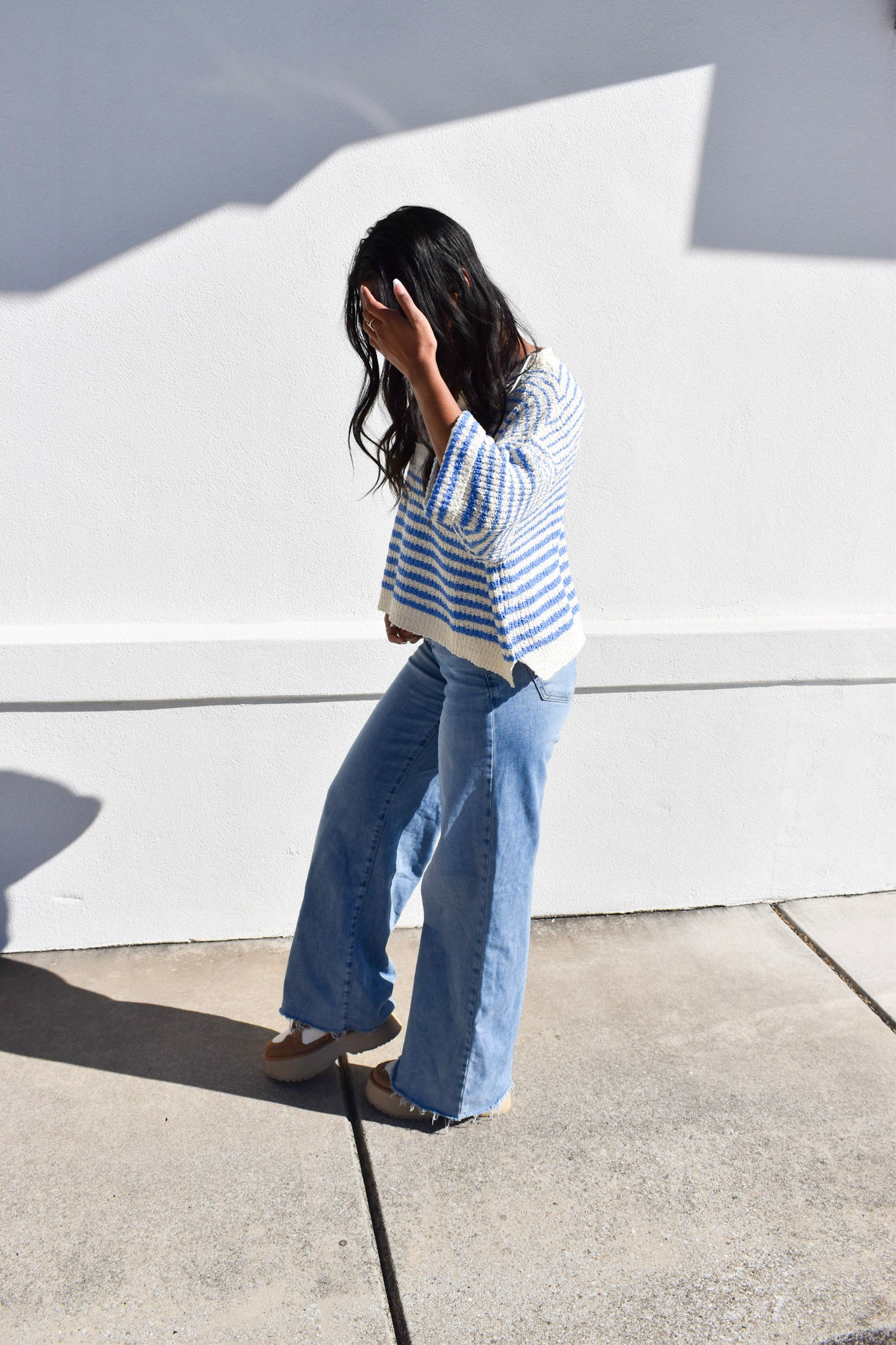 Ecru Stripe Knit Top