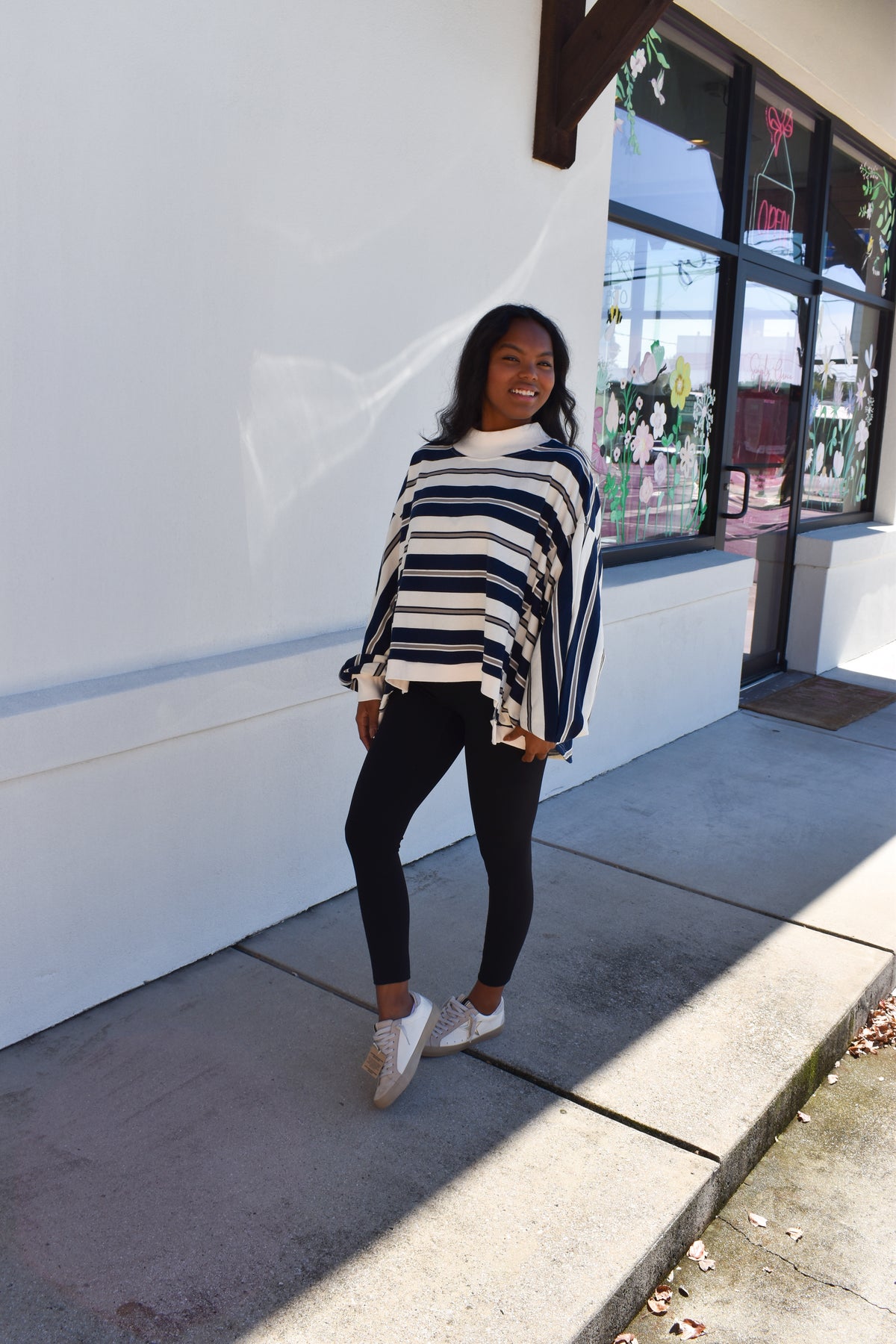 Striped Oversized Crewneck Top