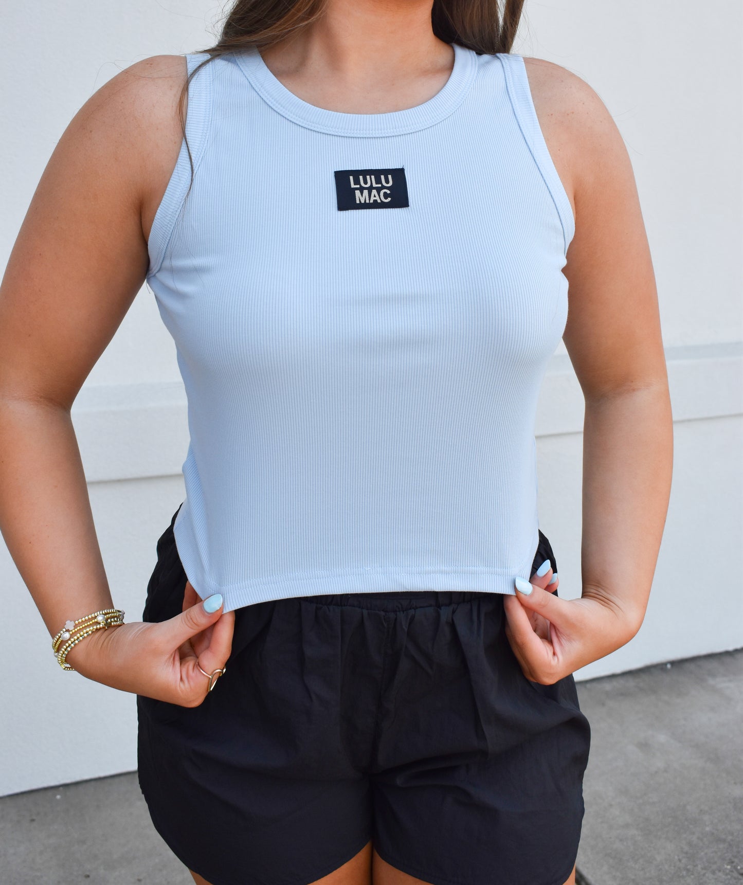 LULU MAC Solid Tank Top: Light Blue