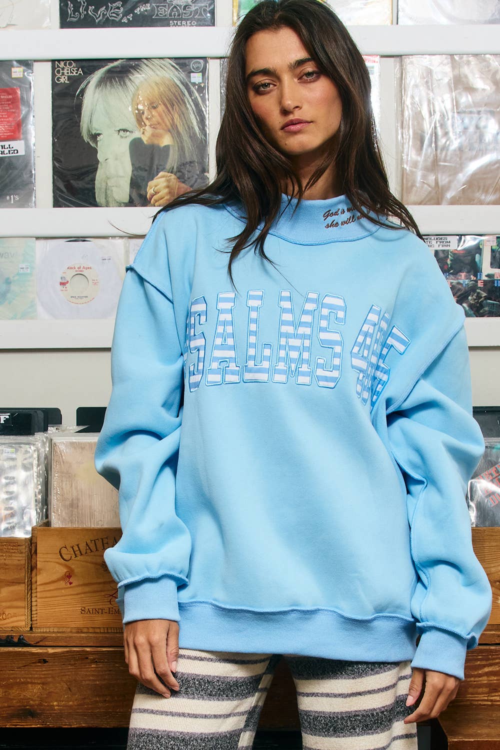 PSALMS 46:5 Double-Embroidered MockNeck