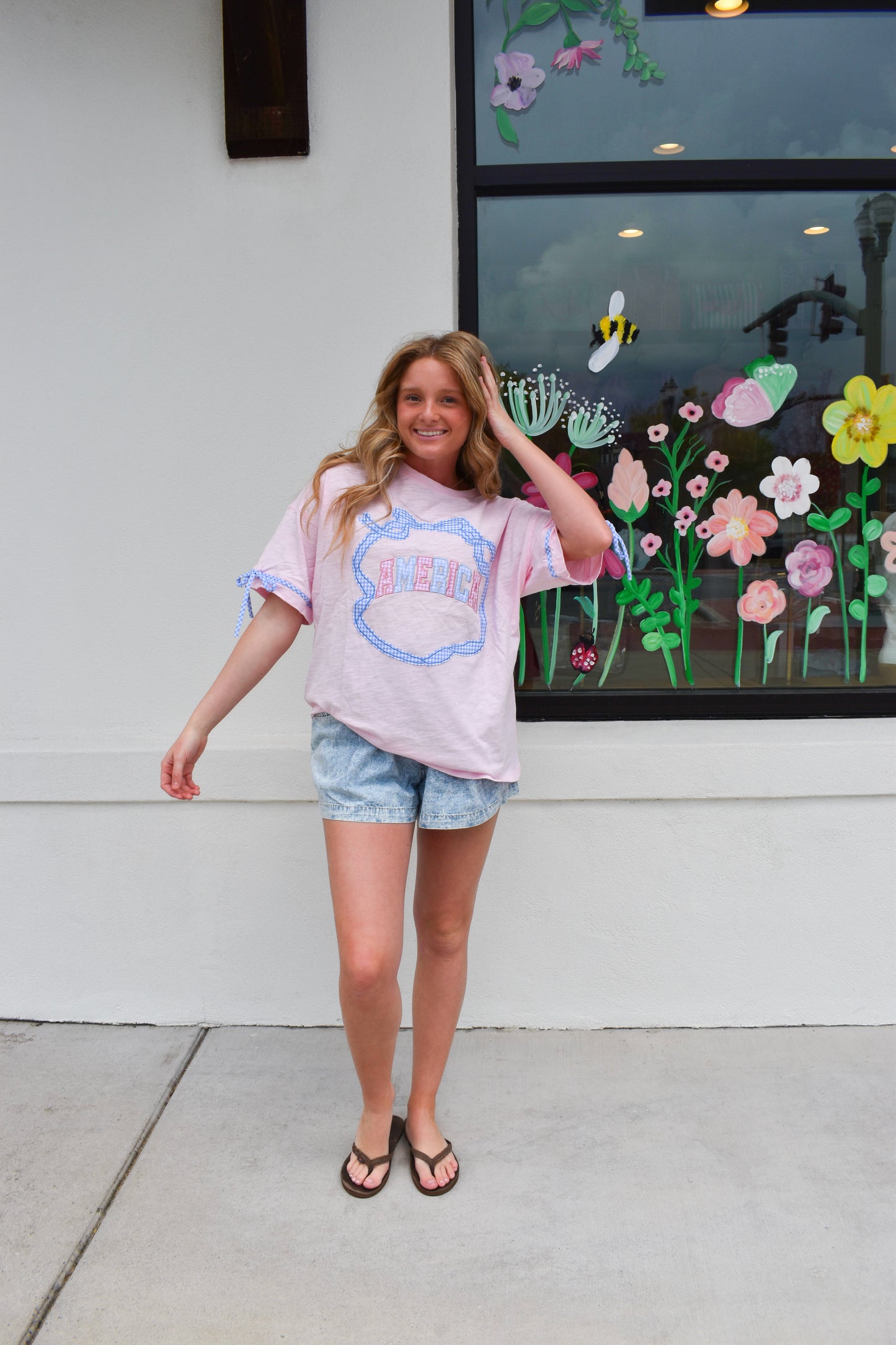 America Bow Gingham Top