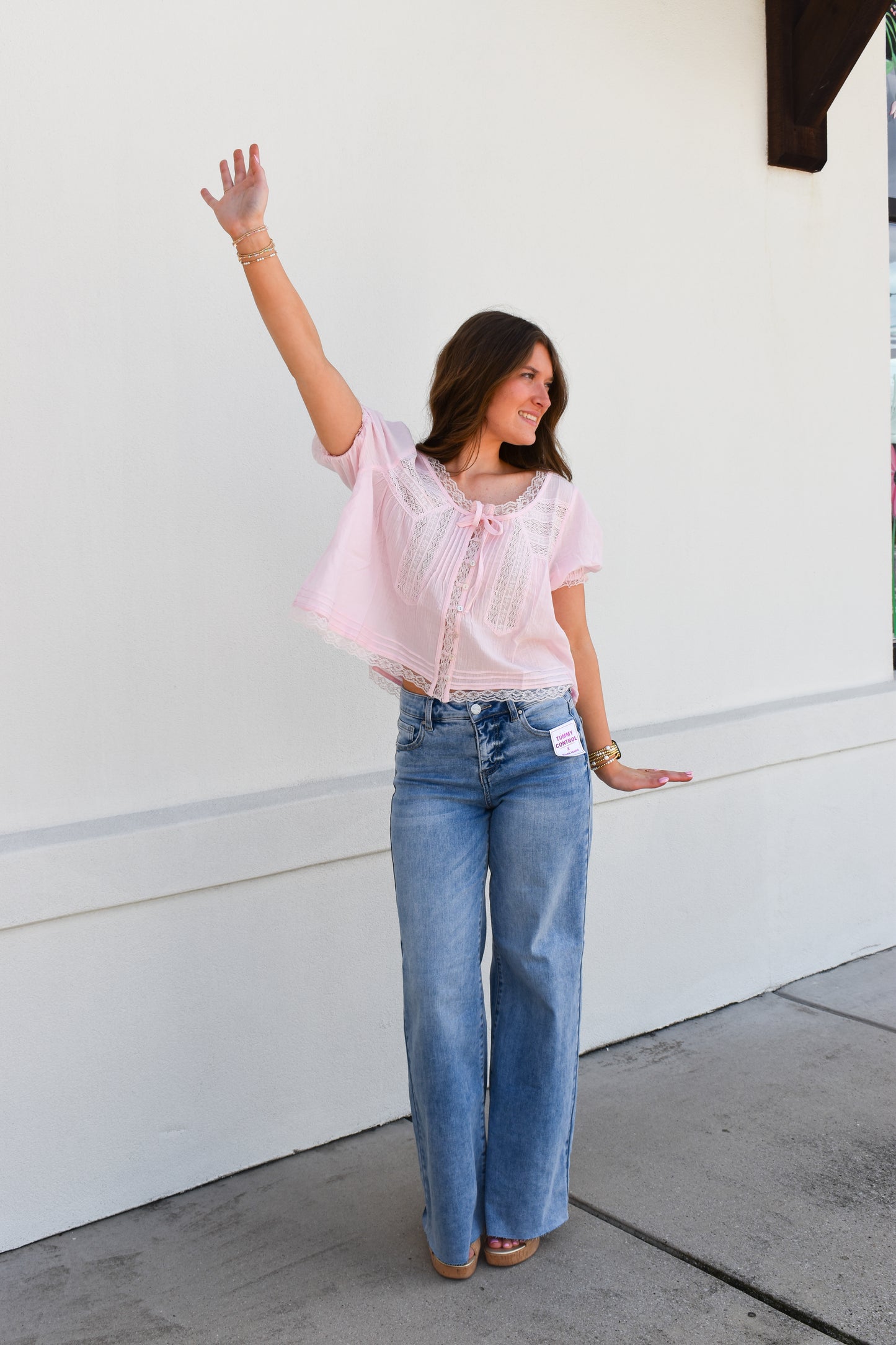Lace & Lovely Top: Pink