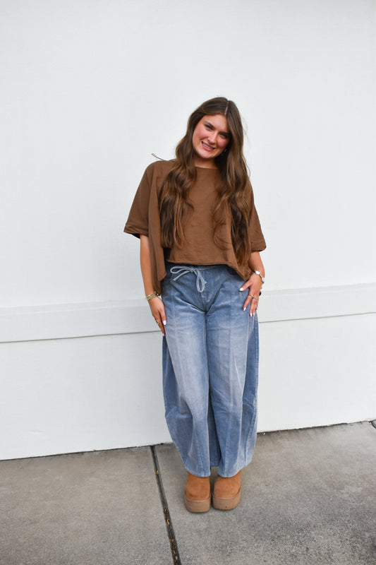 Iris Brown Oversized Top