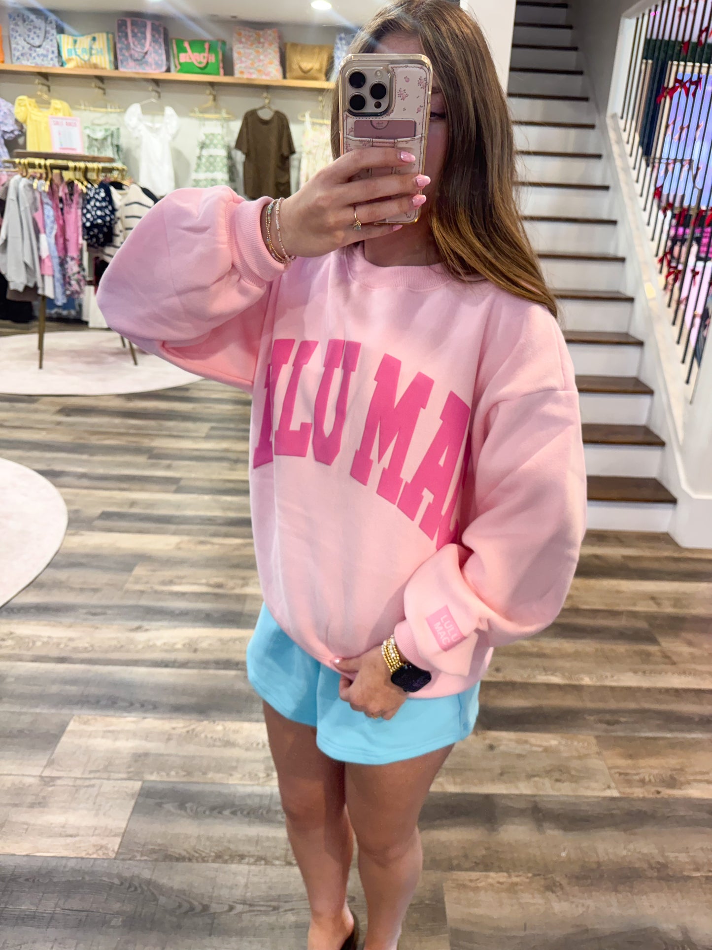 Lulu Mac Sweatshirt: Light Pink/Pink Puff