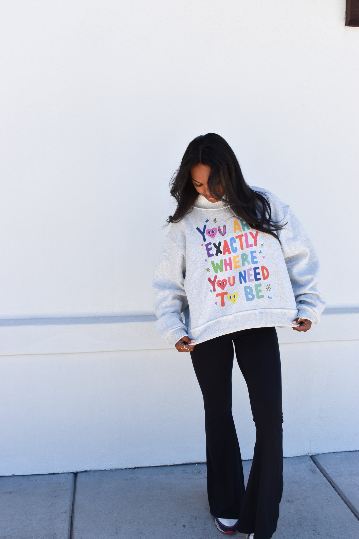 Fun Graphic Reversible Crop Mockneck