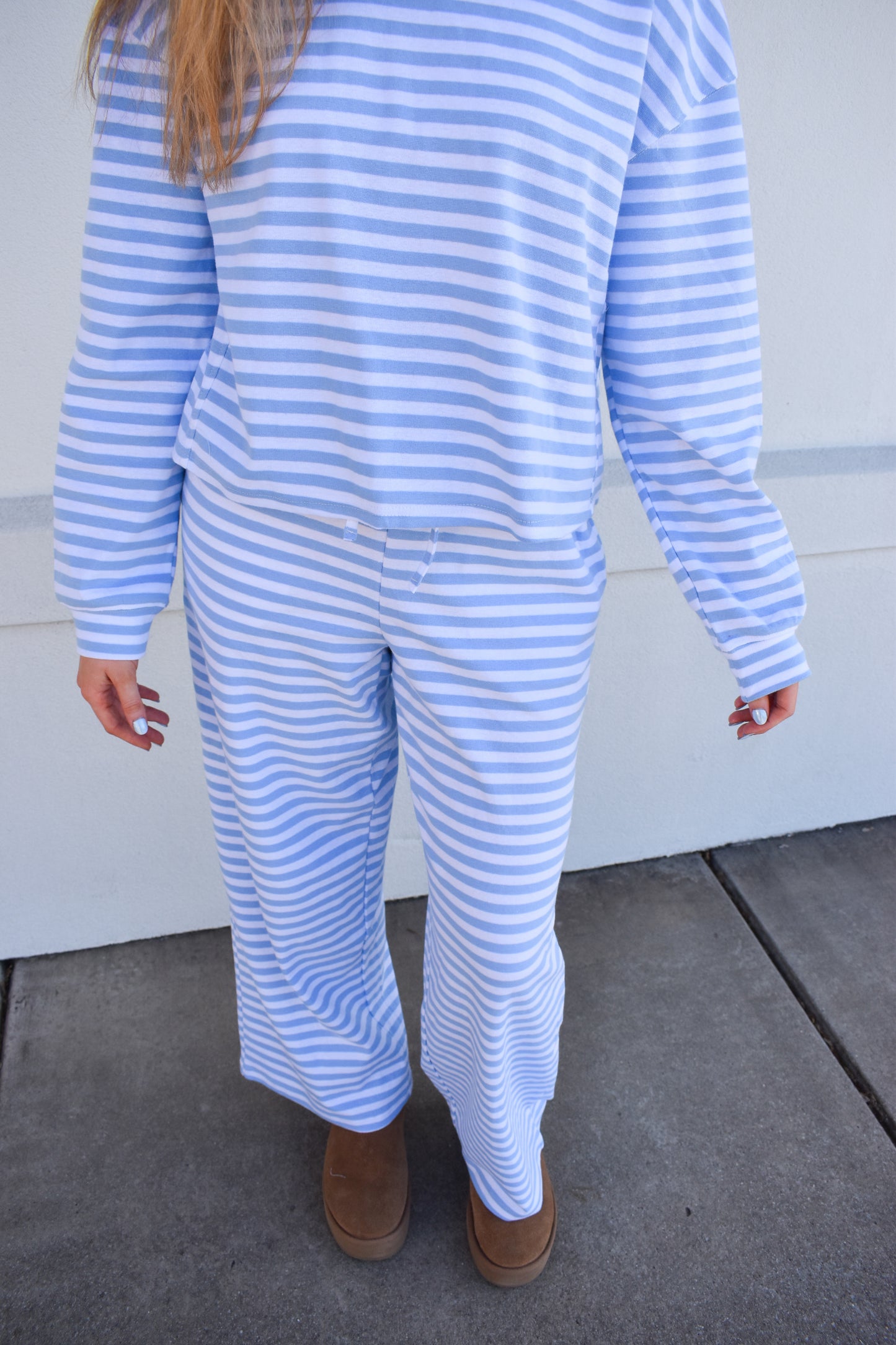 Lounge Stripe Pants: Light Blue