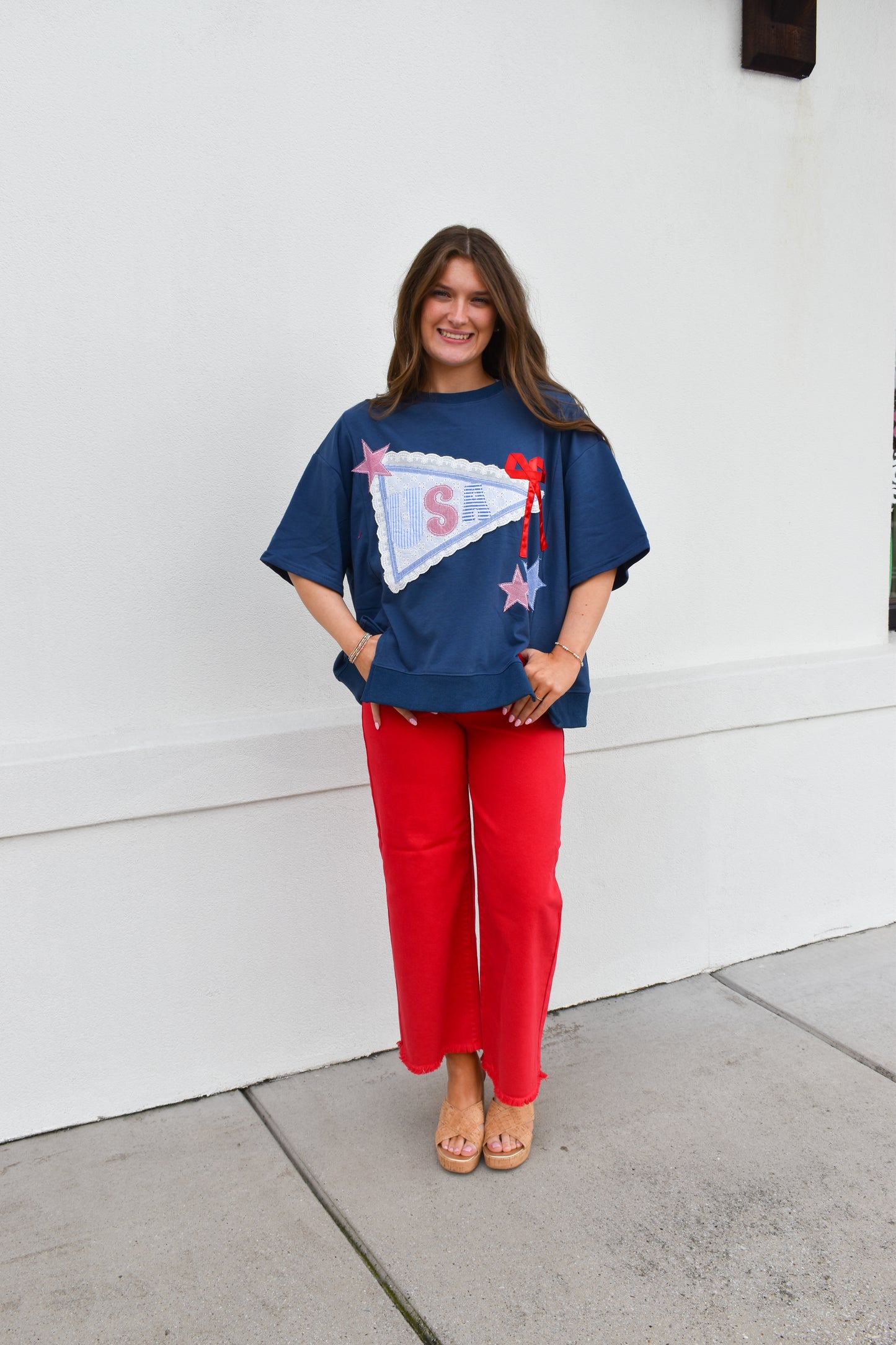 USA Lace Ribbon Sweatshirt