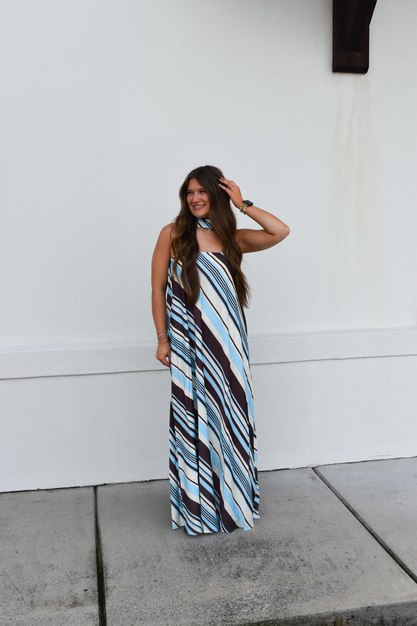The Riviera Stripe Maxi Dress